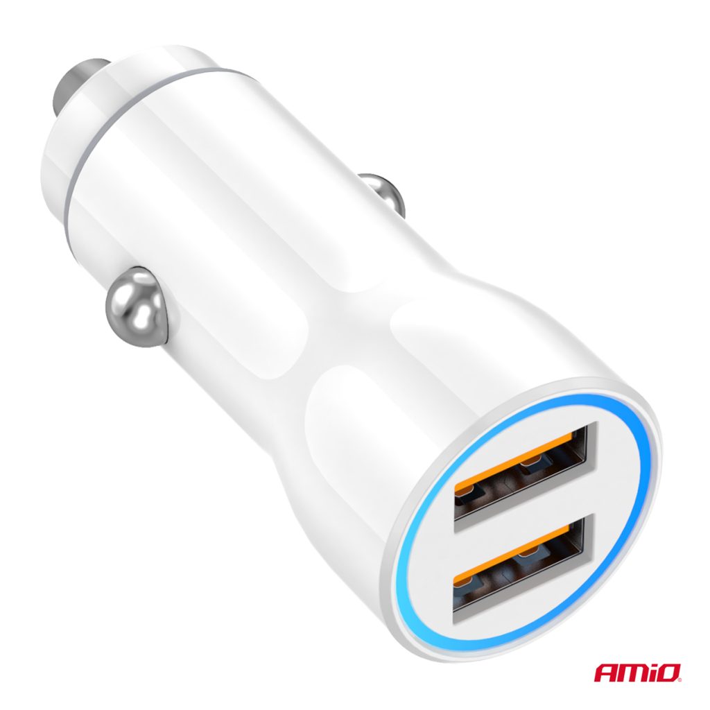 Εικόνα 3 από 4 — Amio – ΦΟΡΤΙΣΤΗΣ ΑΝΑΠΤΗΡΑ 12/24V ΜΕ 2 ΘΥΡΕΣ 2xUSB 10.5W 5V/2.1A ΛΕΥΚΟΣ – 1 Τεμ. (03879/AM)