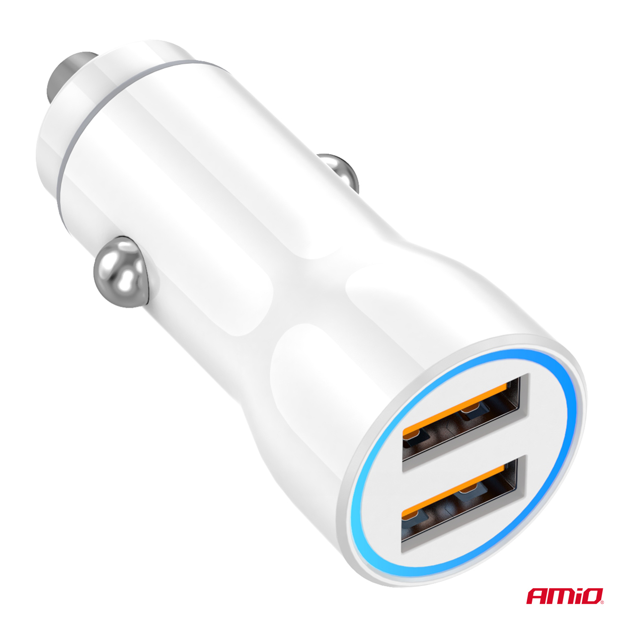 Εικόνα 3 από 4 — Amio – ΦΟΡΤΙΣΤΗΣ ΑΝΑΠΤΗΡΑ 12/24V ΜΕ 2 ΘΥΡΕΣ 2xUSB 10.5W 5V/2.1A ΛΕΥΚΟΣ – 1 Τεμ. (03879/AM)