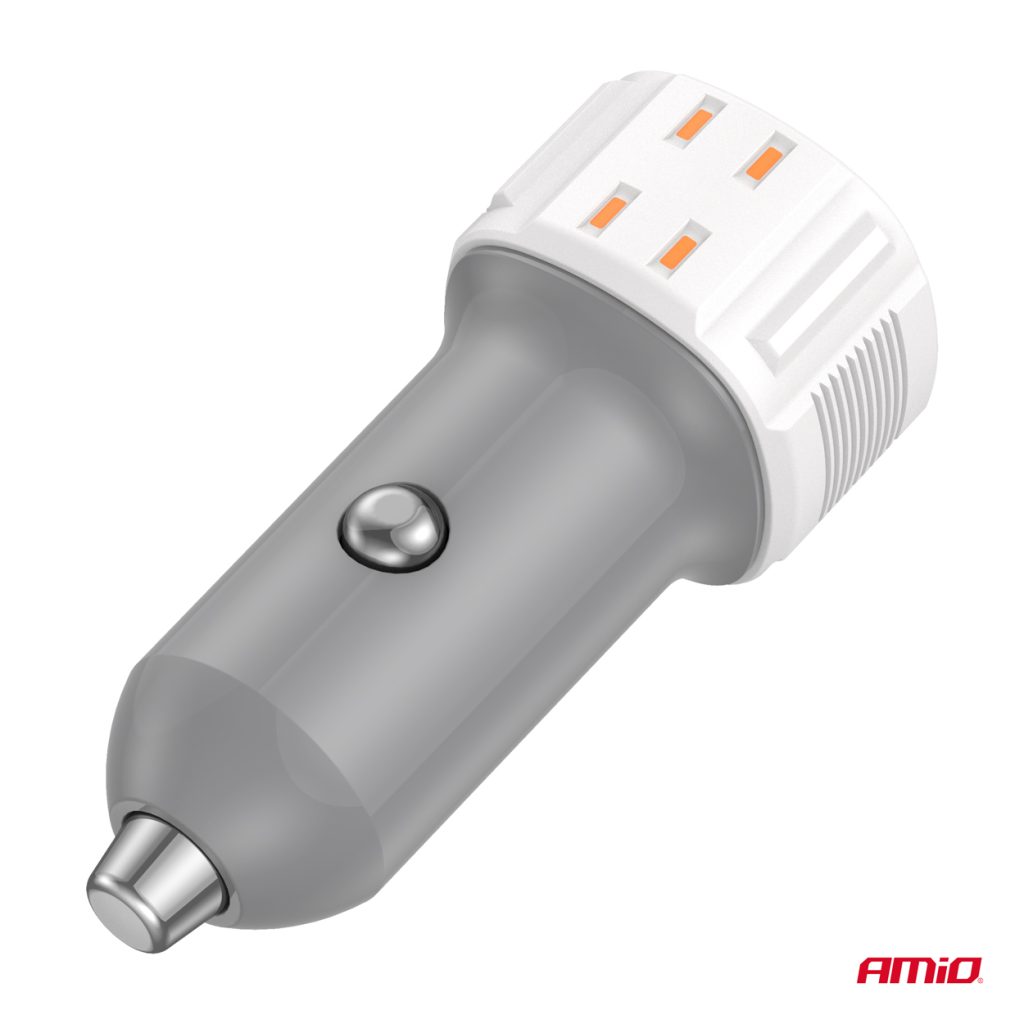 Εικόνα 4 από 5 — Amio – ΦΟΡΤΙΣΤΗΣ ΑΝΑΠΤΗΡΑ 12/24V ΜΕ 2 ΘΥΡΕΣ USB-C+USB 20W 5V/3AQC ΤΑΧΕΙΑΣ ΦΟΡΤΙΣΗΣ ΛΕΥΚΟΣ – 1 Τεμ. (03882/AM)