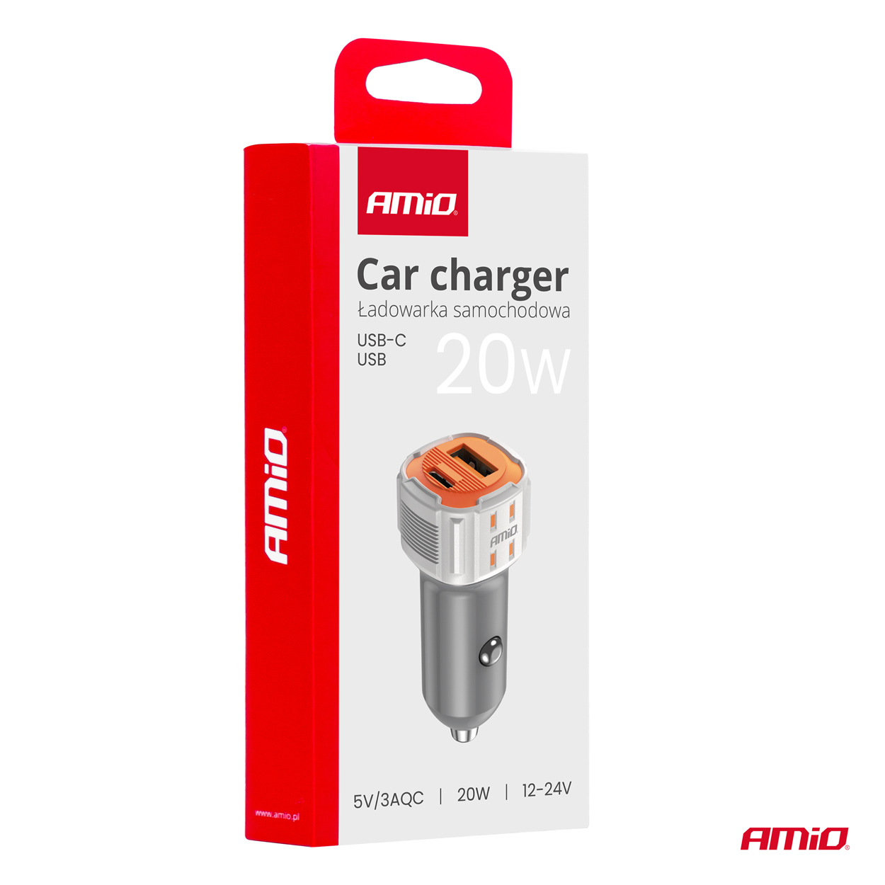Εικόνα 5 από 5 — Amio – ΦΟΡΤΙΣΤΗΣ ΑΝΑΠΤΗΡΑ 12/24V ΜΕ 2 ΘΥΡΕΣ USB-C+USB 20W 5V/3AQC ΤΑΧΕΙΑΣ ΦΟΡΤΙΣΗΣ ΛΕΥΚΟΣ – 1 Τεμ. (03882/AM)