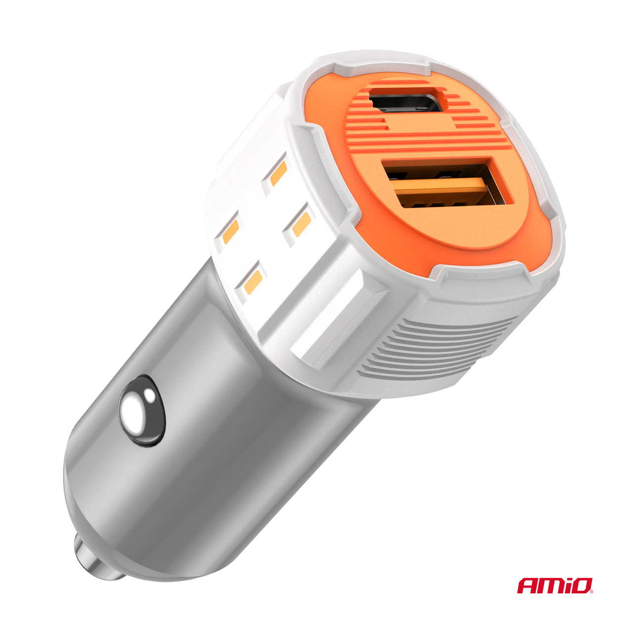 Εικόνα 5 από 7 — Amio – ΦΟΡΤΙΣΤΗΣ ΑΝΑΠΤΗΡΑ 12/24V ΜΕ 2 ΘΥΡΕΣ USB-C+USB 38W 5V/3AQC ΤΑΧΕΙΑΣ ΦΟΡΤΙΣΗΣ ΛΕΥΚΟΣ – 1 Τεμ. (03883/AM)