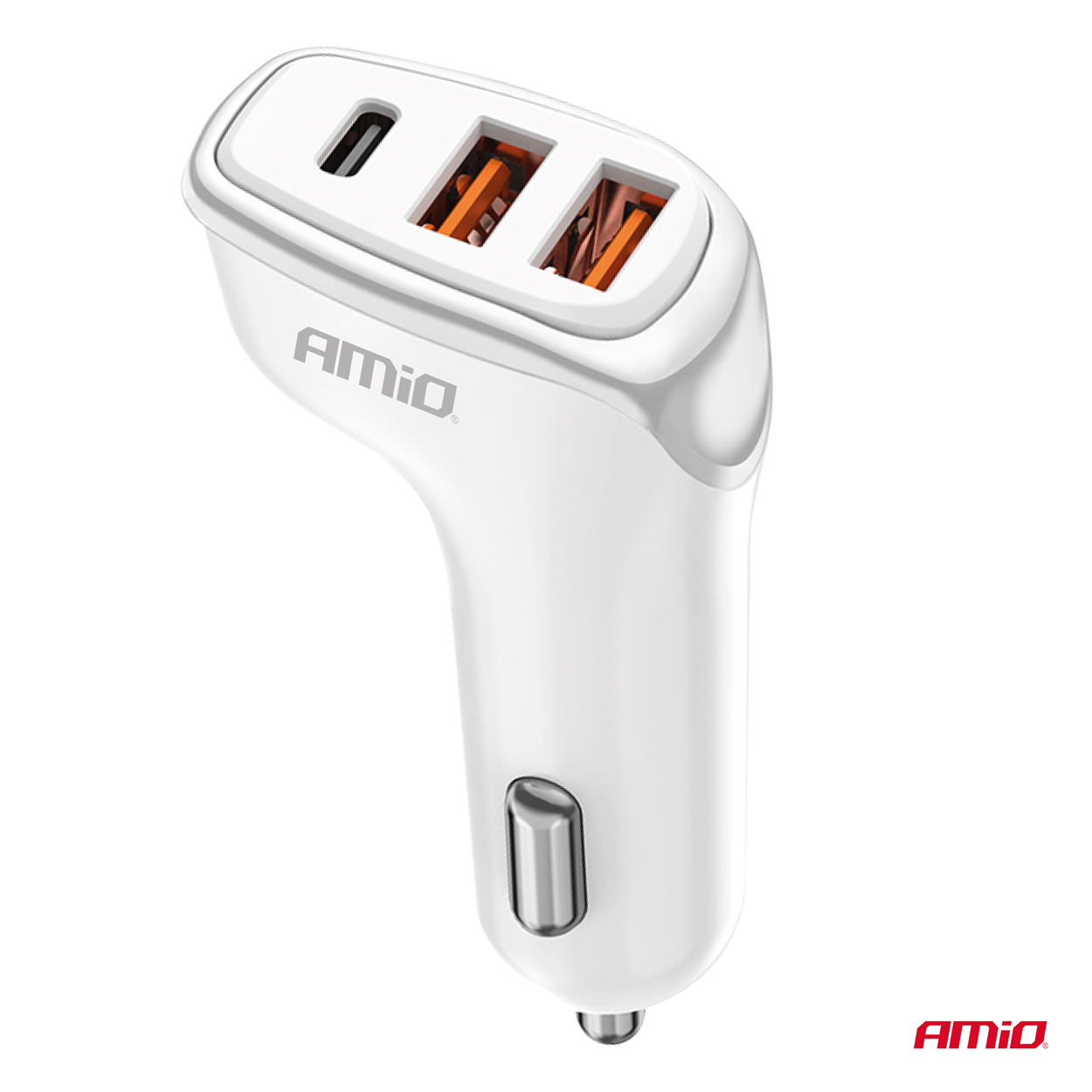 Εικόνα 2 από 5 — Amio – ΦΟΡΤΙΣΤΗΣ ΑΝΑΠΤΗΡΑ 12/24V ΜΕ 3 ΘΥΡΕΣ USB-C+2xUSB 38W 5V/3AQC ΤΑΧΕΙΑΣ ΦΟΡΤΙΣΗΣ ΛΕΥΚΟΣ – 1 Τεμ. (03886/AM)