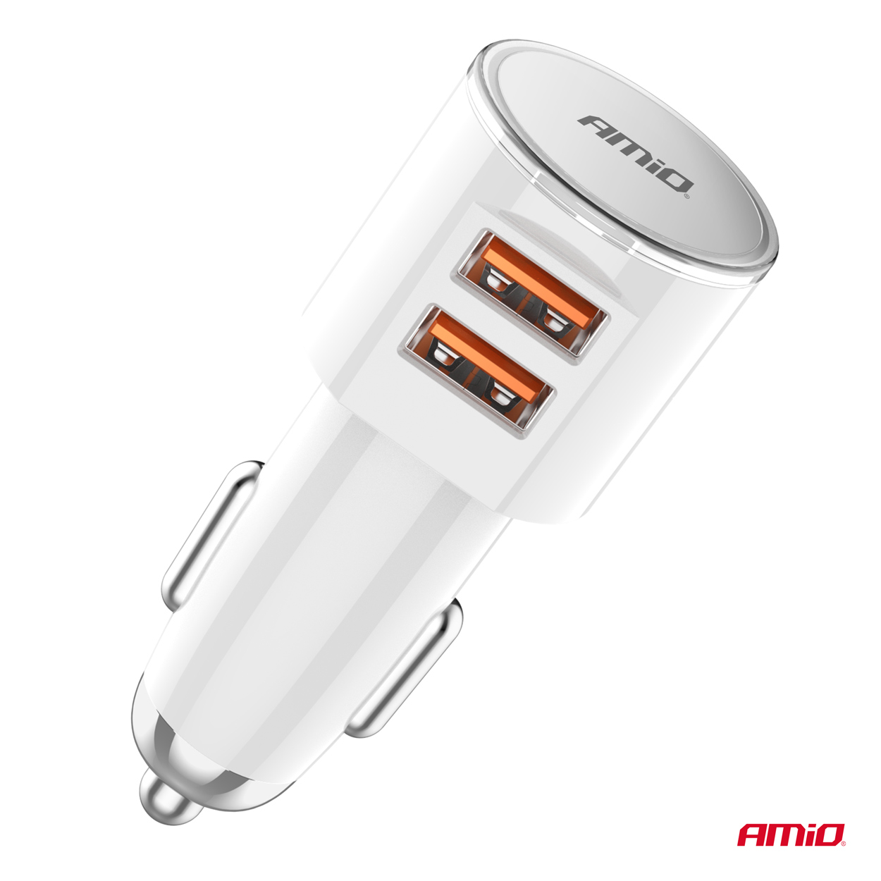 Εικόνα 3 από 5 — Amio – ΦΟΡΤΙΣΤΗΣ ΑΝΑΠΤΗΡΑ 12/24V ΜΕ 2 ΘΥΡΕΣ 2xUSB 17.5W 5V/3.4A ΛΕΥΚΟΣ – 1 ΤΕΜ. (03888/AM)