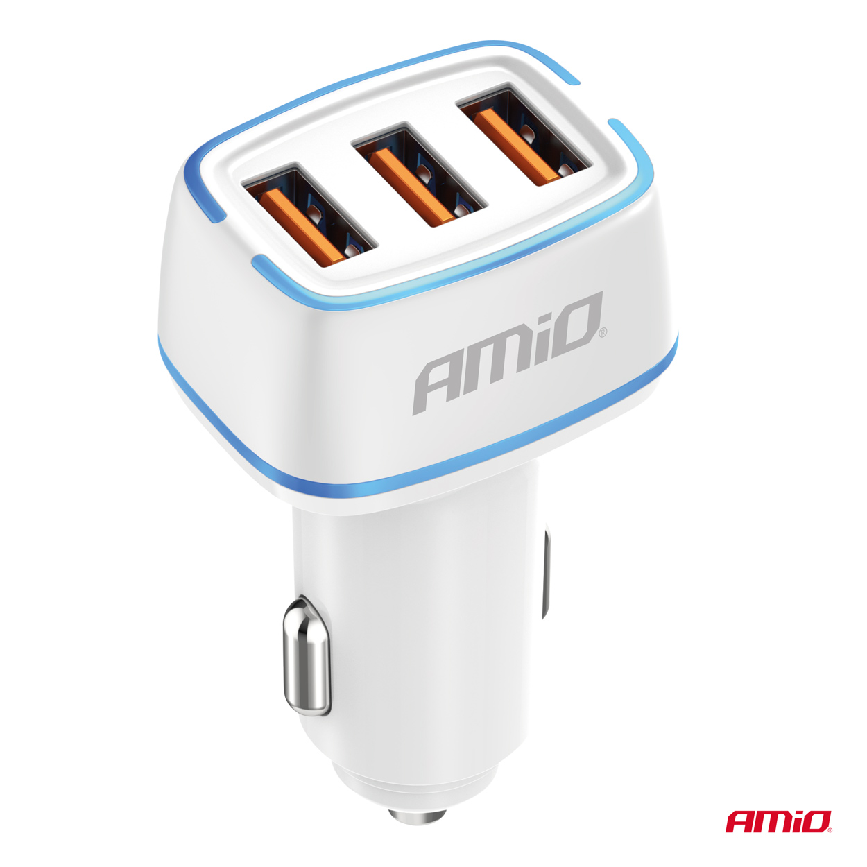 Εικόνα 2 από 5 — Amio – ΦΟΡΤΙΣΤΗΣ ΑΝΑΠΤΗΡΑ 12/24V ΜΕ 3 ΘΥΡΕΣ 3xUSB 30W 5V/3.0A ΛΕΥΚΟΣ 1 – 1 ΤΕΜ. (03889/AM)