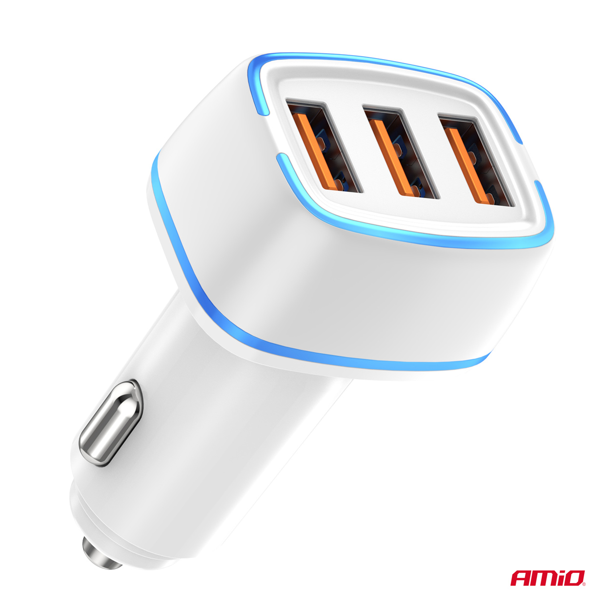 Εικόνα 3 από 5 — Amio – ΦΟΡΤΙΣΤΗΣ ΑΝΑΠΤΗΡΑ 12/24V ΜΕ 3 ΘΥΡΕΣ 3xUSB 30W 5V/3.0A ΛΕΥΚΟΣ 1 – 1 ΤΕΜ. (03889/AM)
