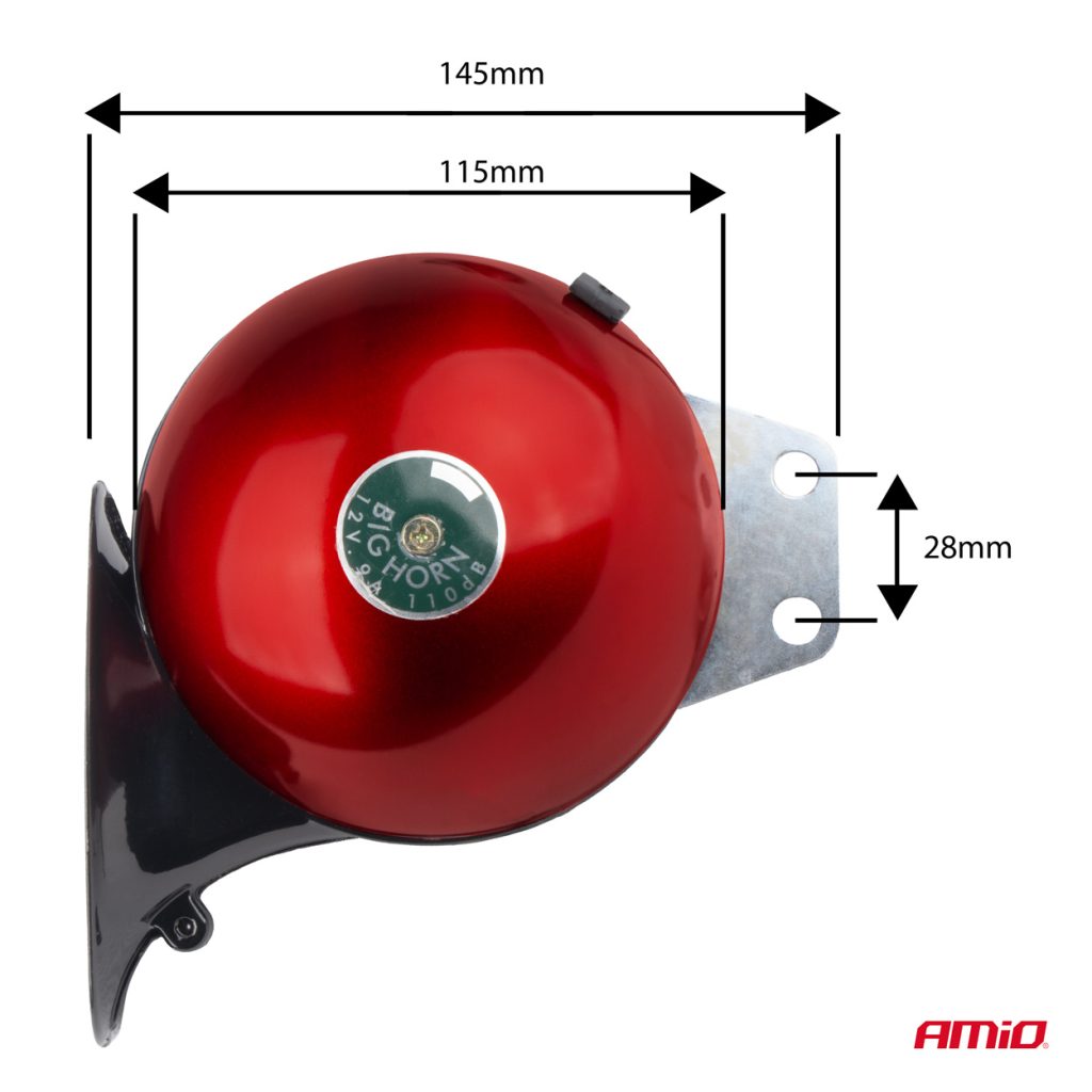Εικόνα 2 από 5 — Amio – ΚΟΡΝΑ ΣΑΛΙΓΓΑΡΙΑ 12V – 110dB ΚΟΚΚΙΝΟ/ΜΑΥΡΟ – 2 ΤΕΜ. (04075/AM)