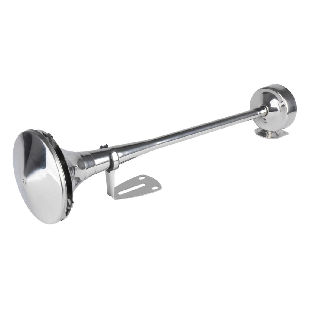 Εικόνα 1 από 4 — Amio – ΚΟΡΝΑ ΠΝΕΥΜΑΤΙΚΗ ΜΟΝΗ 12/24V 115dB HIGH TONE ΜΗΚΟΣ:520mm ΧΡΩΜΙΟ – 1 ΤΕΜ. (04077/AM)