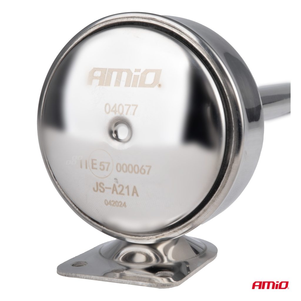Εικόνα 2 από 4 — Amio – ΚΟΡΝΑ ΠΝΕΥΜΑΤΙΚΗ ΜΟΝΗ 12/24V 115dB HIGH TONE ΜΗΚΟΣ:520mm ΧΡΩΜΙΟ – 1 ΤΕΜ. (04077/AM)