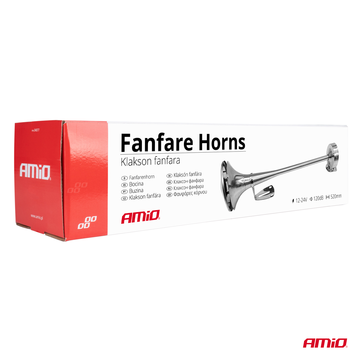 Εικόνα 4 από 4 — Amio – ΚΟΡΝΑ ΠΝΕΥΜΑΤΙΚΗ ΜΟΝΗ 12/24V 115dB HIGH TONE ΜΗΚΟΣ:520mm ΧΡΩΜΙΟ – 1 ΤΕΜ. (04077/AM)