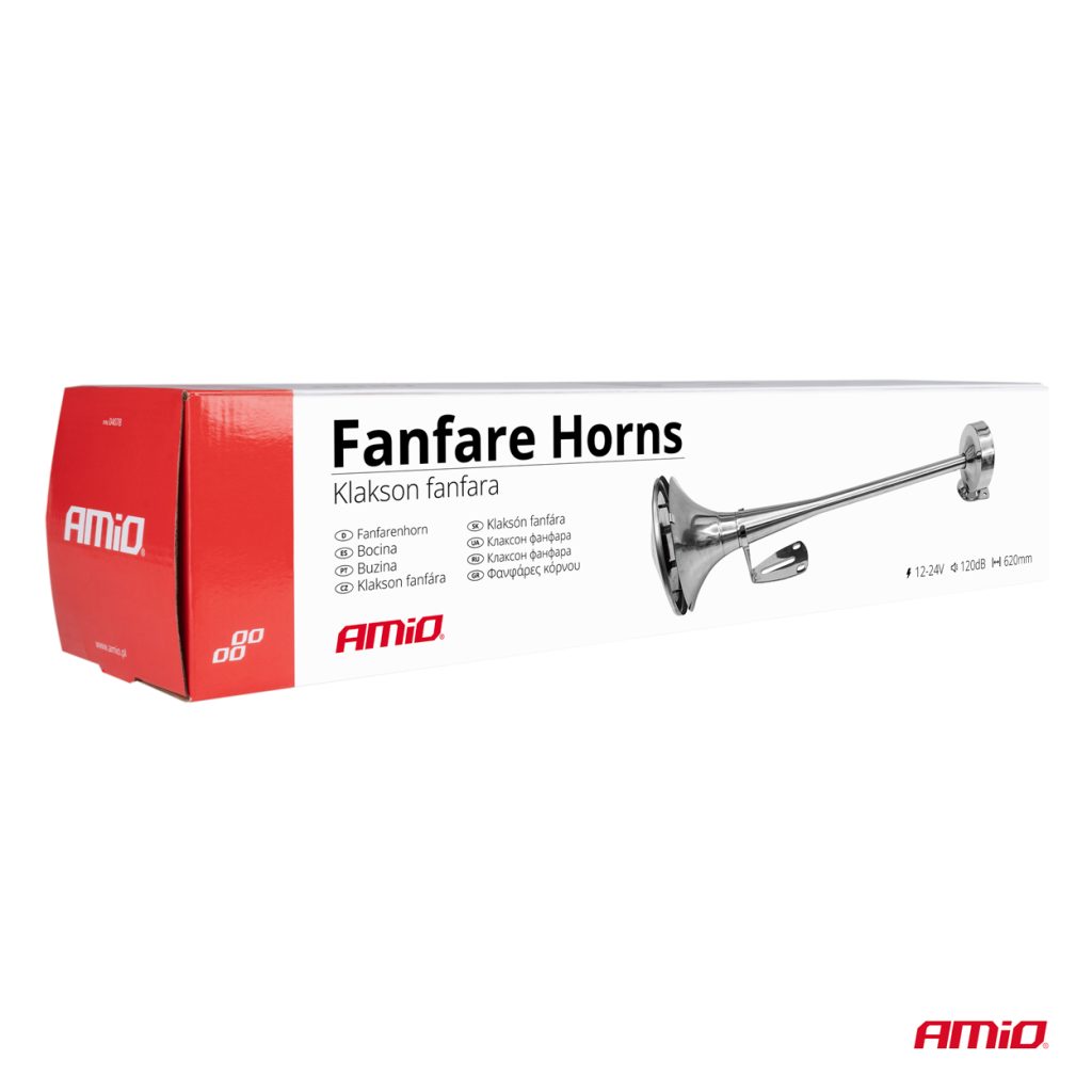 Εικόνα 5 από 5 — Amio – ΚΟΡΝΑ ΠΝΕΥΜΑΤΙΚΗ ΜΟΝΗ 12/24V 115dB LOW TONE ΜΗΚΟΣ:620mm ΧΡΩΜΙΟ – 1 ΤΕΜ. (04078/AM)