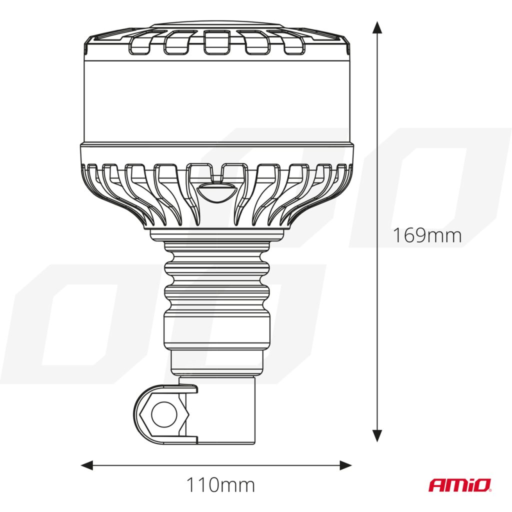 Εικόνα 7 από 8 — Amio – ΦΑΡΟΣ ΦΙΜΕ HEAVY DUTY W28P 12/24V 16LED ΕΛΑΣΤΙΚΟΣ ΒΙΔΩΤΟΣ ΠΟΡΤΟΚΑΛΙ Υ169mm Φ110mm – 1 τεμ. (04107/AM)