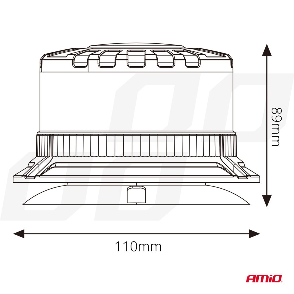 Εικόνα 6 από 7 — Amio – ΦΑΡΟΣ ΦΙΜΕ HEAVY DUTY W28M 12/24V ΠΟΡΤΟΚΑΛΙ 16LED ΜΑΓΝΗΤΙΚΟΣ/ΒΙΔΩΤΟΣ ΜΕ ΦΙΣ ΑΝΑΠΤΗΡΑ Υ89mm Φ110mm – 1 τεμ. (04108/AM)