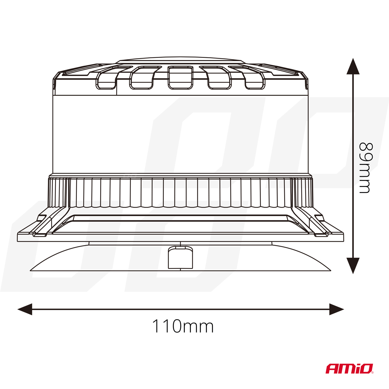 Εικόνα 6 από 7 — Amio – ΦΑΡΟΣ ΦΙΜΕ HEAVY DUTY W28M 12/24V ΠΟΡΤΟΚΑΛΙ 16LED ΜΑΓΝΗΤΙΚΟΣ/ΒΙΔΩΤΟΣ ΜΕ ΦΙΣ ΑΝΑΠΤΗΡΑ Υ89mm Φ110mm – 1 τεμ. (04108/AM)