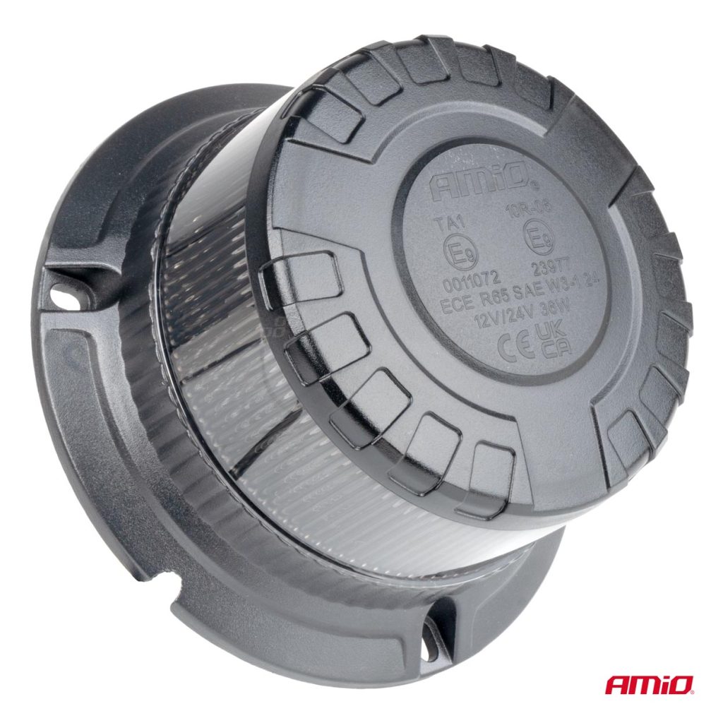 Εικόνα 2 από 5 — Amio – ΦΑΡΟΣ ΦΙΜΕ HEAVY DUTY W28B 12/24V ΠΟΡΤΟΚΑΛΙ 16LED ΒΙΔΩΤΟΣ Υ77mm Φ110mm – 1 τεμ. (04109/AM)
