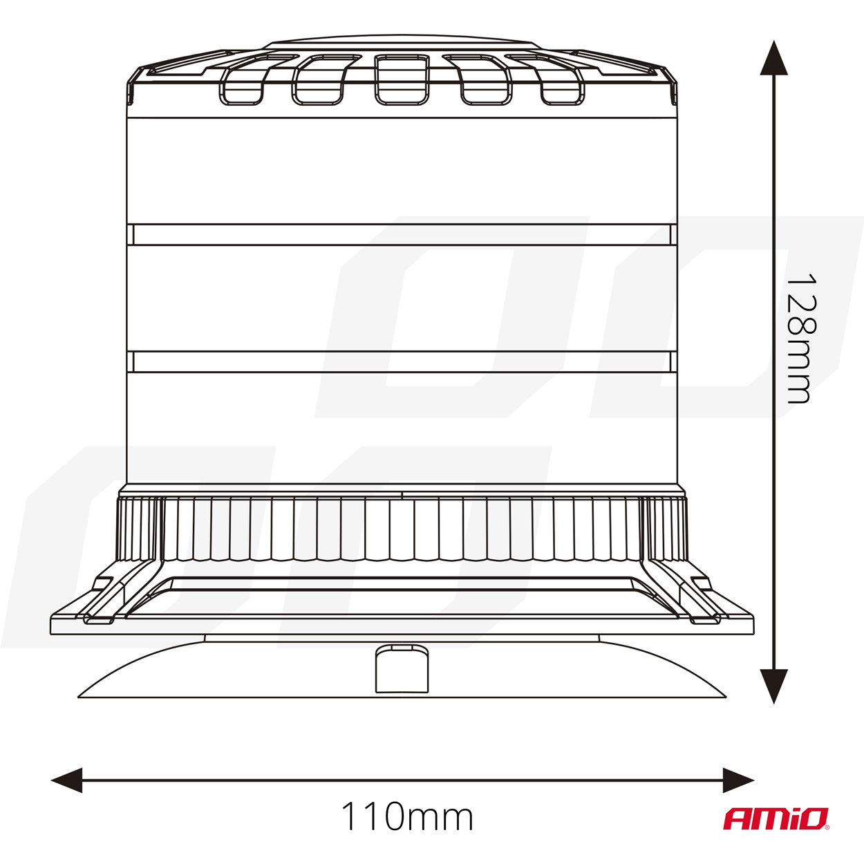 Εικόνα 6 από 7 — Amio – ΦΑΡΟΣ HEAVY DUTY W30M 12/24V ΠΟΡΤΟΚΑΛΙ 24LED ΜΑΓΝΗΤΙΚΟΣ/ΒΙΔΩΤΟΣ ΜΕ ΦΙΣ ΑΝΑΠΤΗΡΑ Υ128mm Φ110mm – 1 τεμ. (04111/AM)