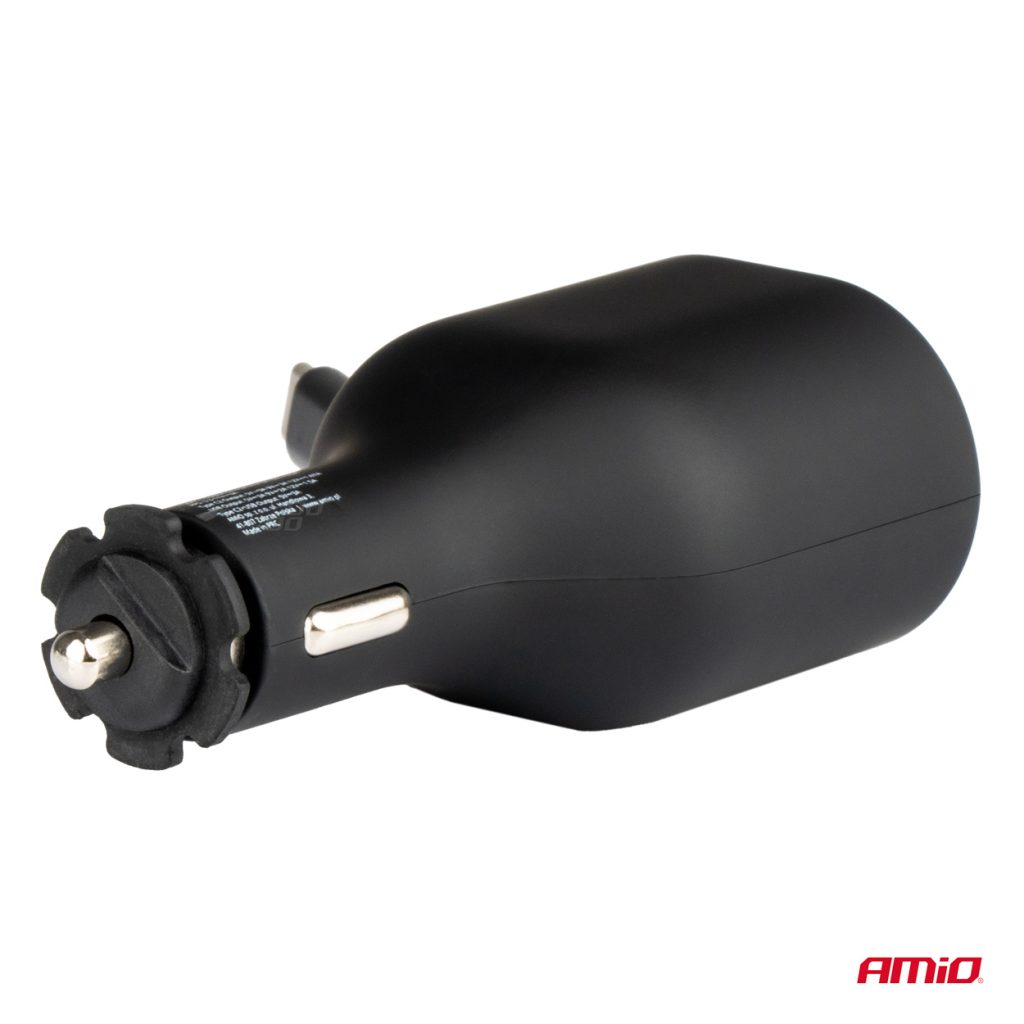 Εικόνα 3 από 5 — Amio – ΦΟΡΤΙΣΤΗΣ ΑΝΑΠΤΗΡΑ ΜΕ 2 ΘΥΡΕΣ USB-C 20W+USB-A QUICK CHARGE 3.0 ΜΕ ΚΑΛΩΔΙΟ USB-C 30W ΜΑΥΡΟ – 1 Τεμ. (04176/AM)