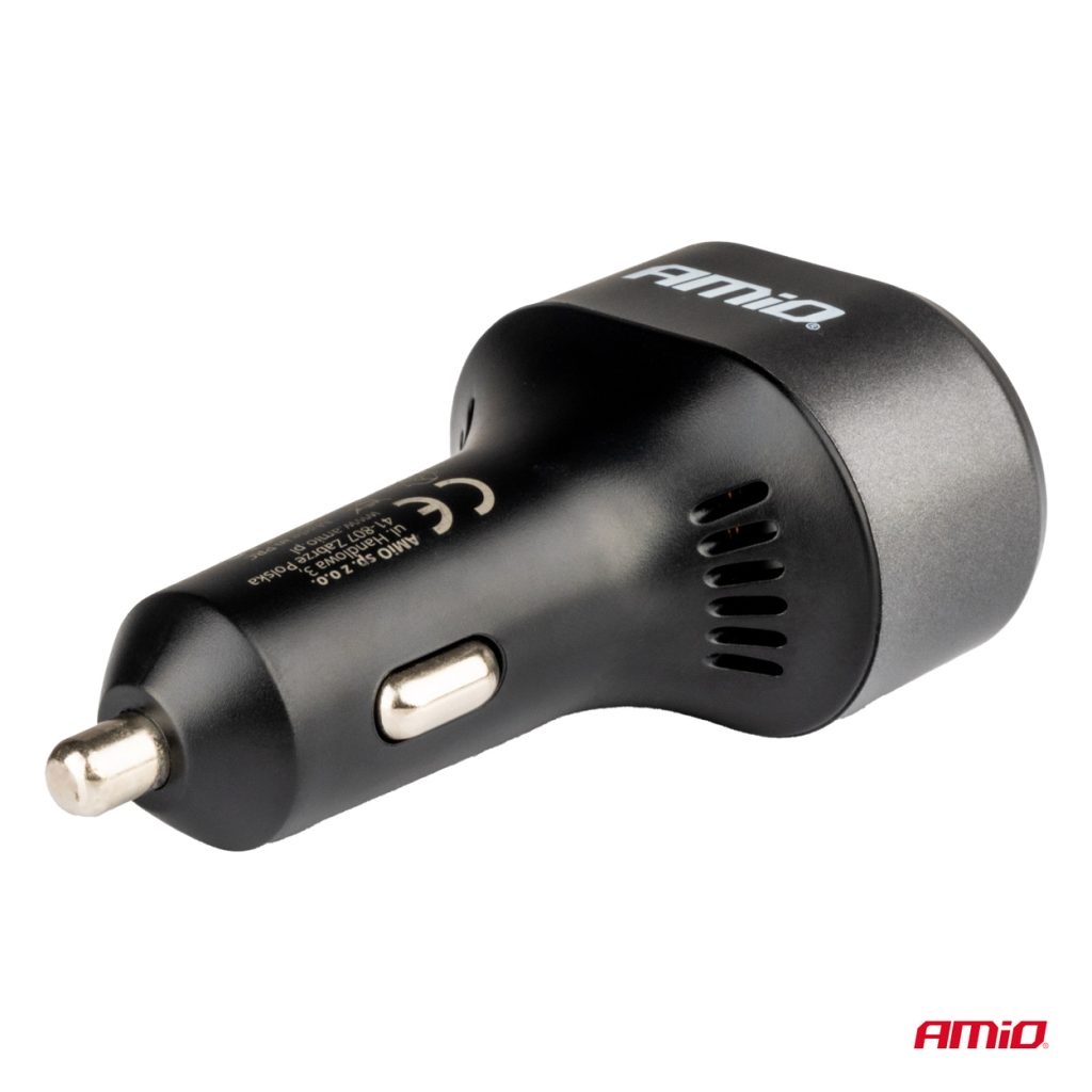 Εικόνα 4 από 5 — Amio – ΦΟΡΤΙΣΤΗΣ ΑΝΑΠΤΗΡΑ ΜΕ 2 ΘΥΡΕΣ USB-C+USB-A QUICK CHARGE 3.0 30W ΜΕ ΒΟΛΤΟΜΕΤΡΟ ΜΑΥΡΟ – 1 Τεμ. (04178/AM)