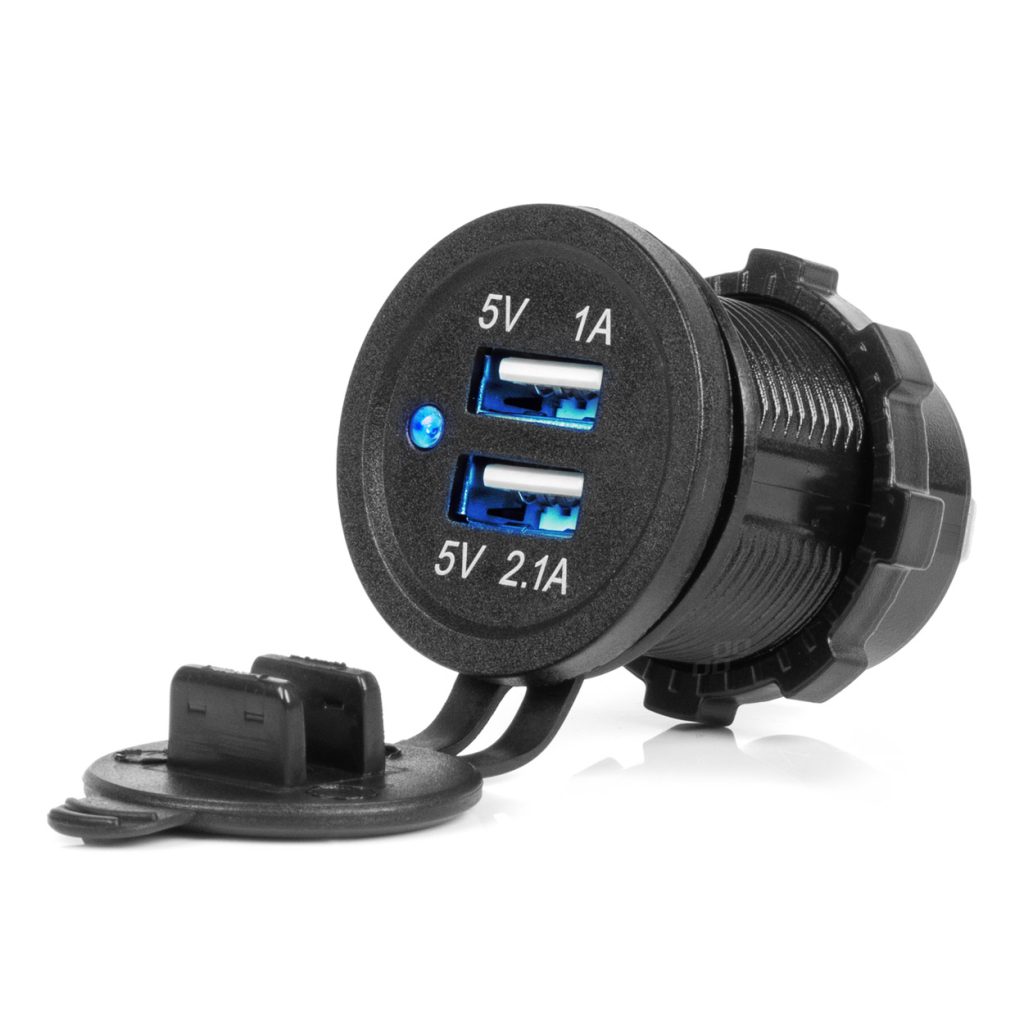 Εικόνα 1 από 5 — Amio – ΠΡΙΖΑ ΜΕ 2 ΘΥΡΕΣ USB ΚΑΙ ΚΑΠΑΚΙ ΜΑΥΡΗ 12/24V 3.1A ΑΔΙΑΒΡΟΧΗ ΜΕ ΜΠΛΕ LED ΦΩΣ ΕΝΔΕΙΞΗΣ – 1 ΤΕΜ. (04216/AM)
