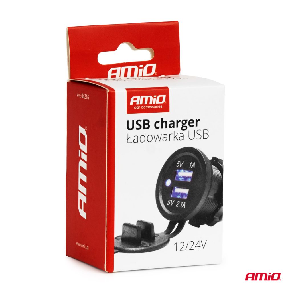 Εικόνα 5 από 5 — Amio – ΠΡΙΖΑ ΜΕ 2 ΘΥΡΕΣ USB ΚΑΙ ΚΑΠΑΚΙ ΜΑΥΡΗ 12/24V 3.1A ΑΔΙΑΒΡΟΧΗ ΜΕ ΜΠΛΕ LED ΦΩΣ ΕΝΔΕΙΞΗΣ – 1 ΤΕΜ. (04216/AM)
