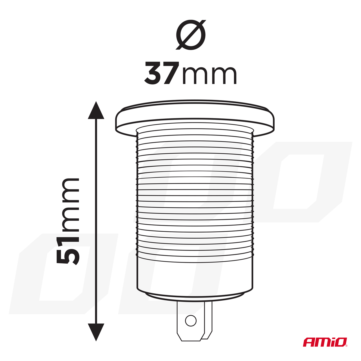 Εικόνα 4 από 5 — Amio – ΠΡΙΖΑ ΜΕ 2 ΘΥΡΕΣ USB-C ΜΕ ΔΙΑΚΟΠΤΗ ΚΑΙ ΚΑΠΑΚΙ 12/24V ΑΔΙΑΒΡΟΧΗ ΜΕ ΚΟΚΚΙΝΟ LED ΦΩΣ ΜΑΥΡΗ – 1 Τεμ. (04224/AM)