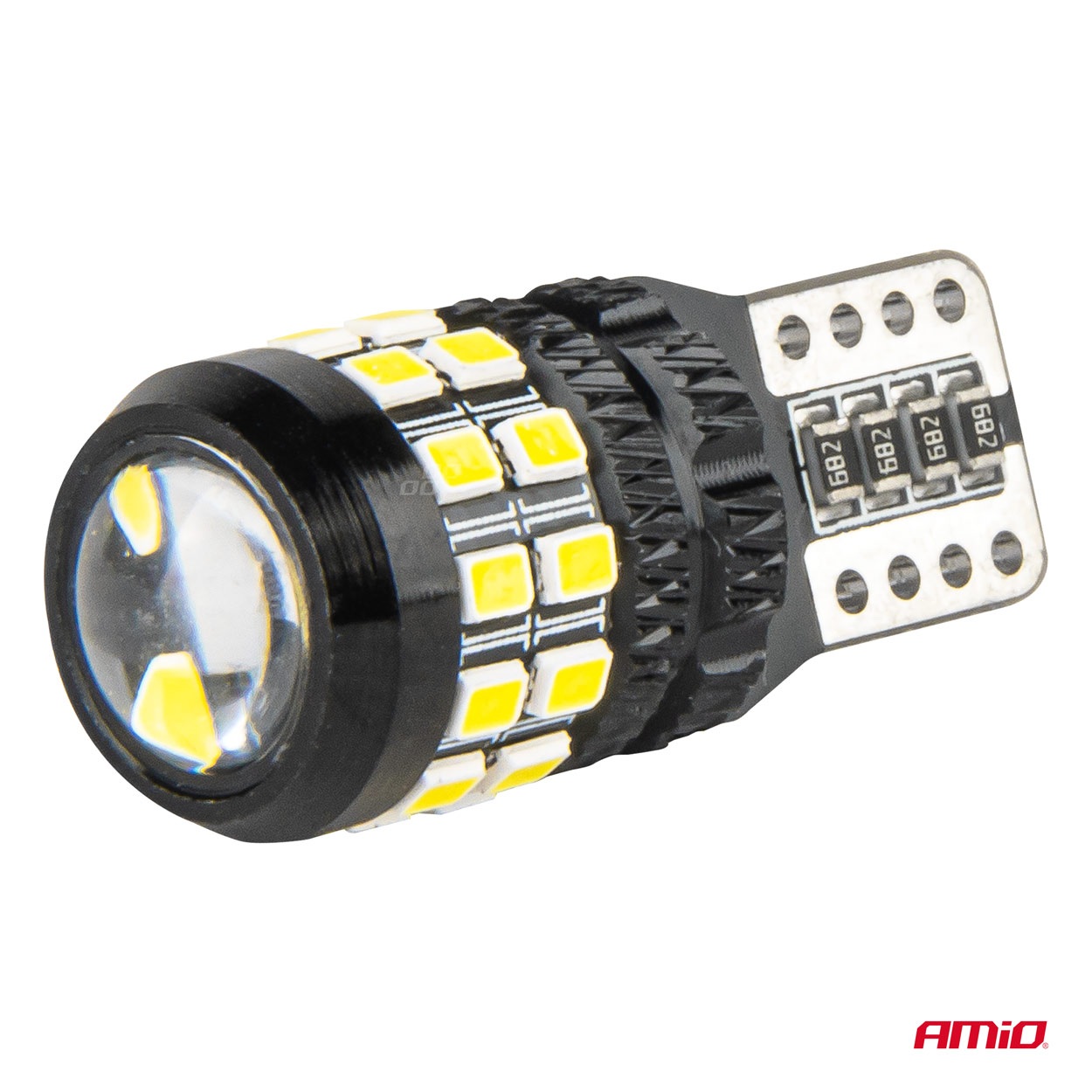 Εικόνα 4 από 5 — Amio – Λάμπες LED CANBUS T10 (W5W) 27SMD 2016 Λευκές 5500K 12V/24V – 2τεμ. (04258/AM)