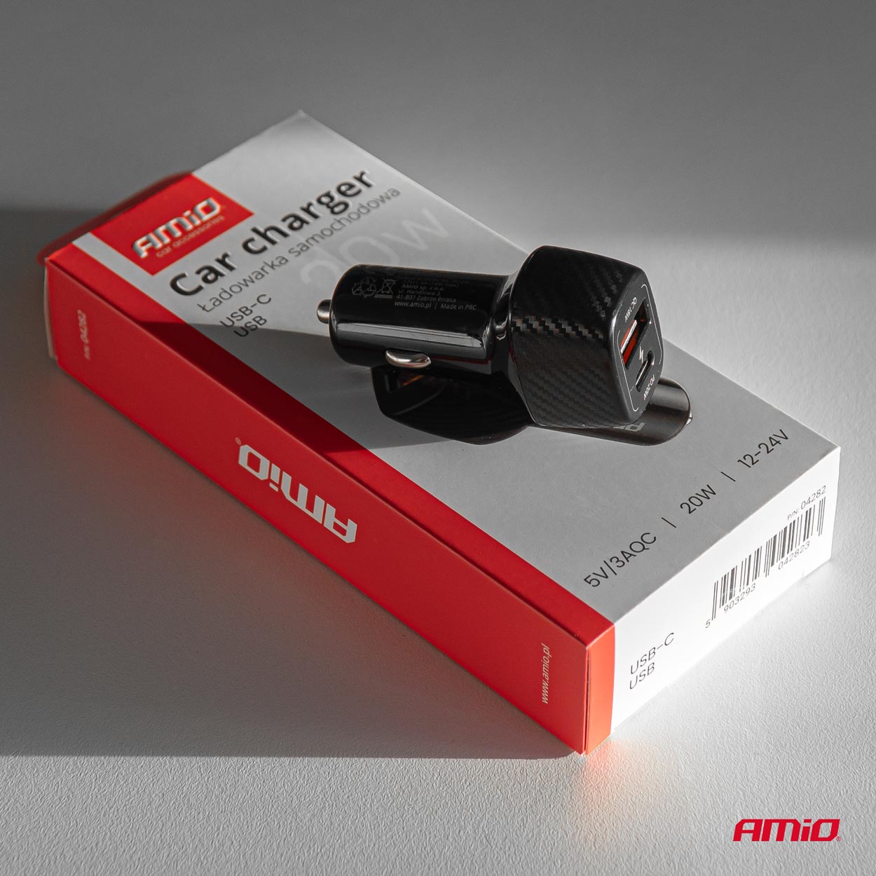 Εικόνα 3 από 5 — Amio – ΦΟΡΤΙΣΤΗΣ ΑΝΑΠΤΗΡΑ ΜΕ 2 ΘΥΡΕΣ USB-A QUICK CHARGE+USB-C 20W ΜΑΥΡΟ – 1 Τεμ. (04282/AM)