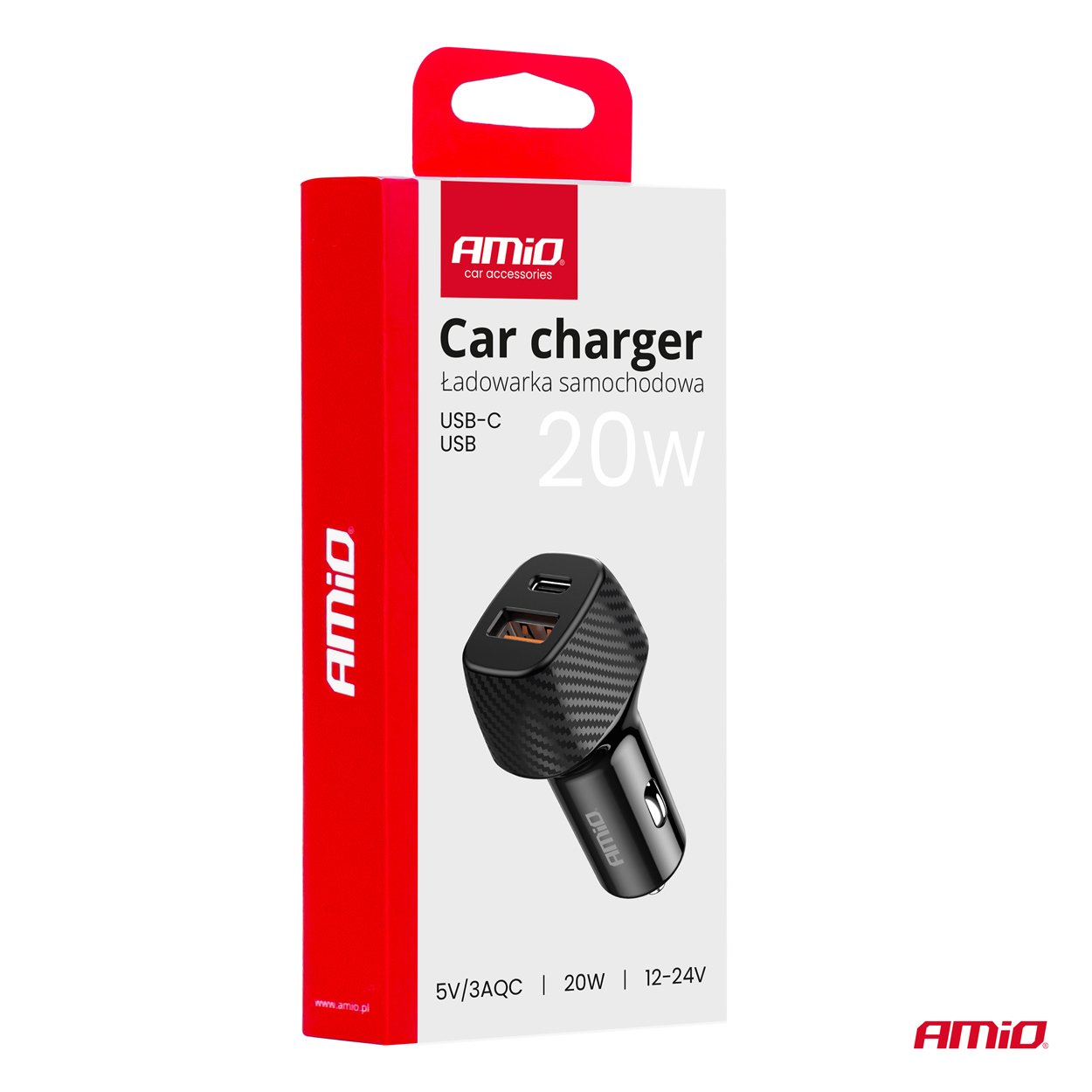 Εικόνα 5 από 5 — Amio – ΦΟΡΤΙΣΤΗΣ ΑΝΑΠΤΗΡΑ ΜΕ 2 ΘΥΡΕΣ USB-A QUICK CHARGE+USB-C 20W ΜΑΥΡΟ – 1 Τεμ. (04282/AM)