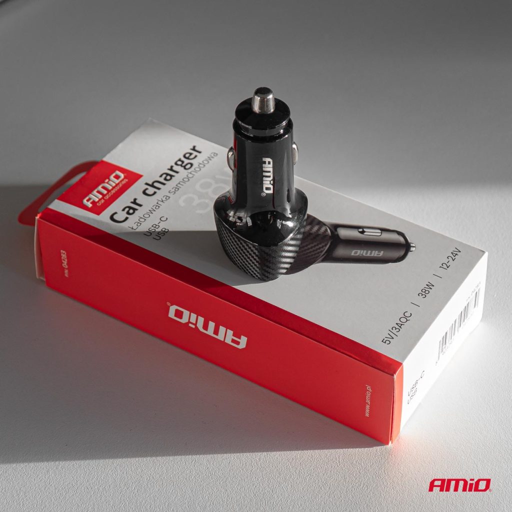 Εικόνα 4 από 6 — Amio – ΦΟΡΤΙΣΤΗΣ ΑΝΑΠΤΗΡΑ ΜΕ 2 ΘΥΡΕΣ USB-A QUICK CHARGE+USB-C 38W ΜΑΥΡΟ – 1 Τεμ. (04283/AM)