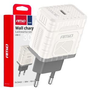 Amio - ΦΟΡΤΙΣΤΗΣ ΜΕ ΟΙΚΙΑΚΗ ΠΡΙΖΑ ΜΕ 1 ΘΥΡΑ USB-C 30W 100-240V ΛΕΥΚΟ - 1 Τεμ. (04285/AM)