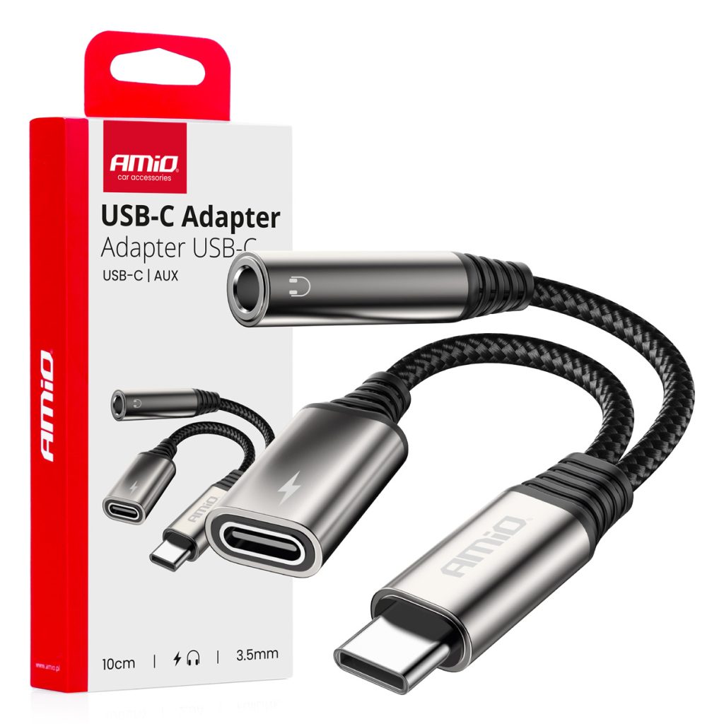Εικόνα 1 από 4 — Amio – ΚΑΛΩΔΙΟ ΦΟΡΤΙΣΗΣ USB ΑΠΟ USB-C ΣΕ USB-C & ΑΝΤΑΠΤΟΡΑΣ ΑΚΟΥΣΤΙΚΩΝ MINI JACK 3.5mm ΘΗΛΥΚΟ 10cm – 1 Τεμ. (04295/AM)