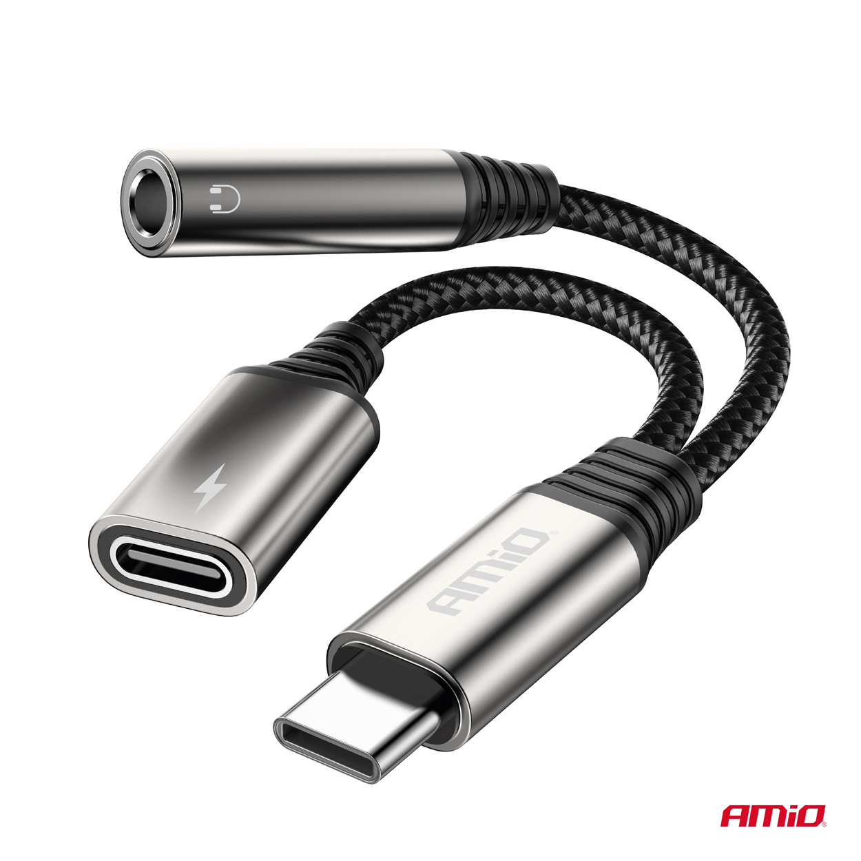 Εικόνα 3 από 4 — Amio – ΚΑΛΩΔΙΟ ΦΟΡΤΙΣΗΣ USB ΑΠΟ USB-C ΣΕ USB-C & ΑΝΤΑΠΤΟΡΑΣ ΑΚΟΥΣΤΙΚΩΝ MINI JACK 3.5mm ΘΗΛΥΚΟ 10cm – 1 Τεμ. (04295/AM)