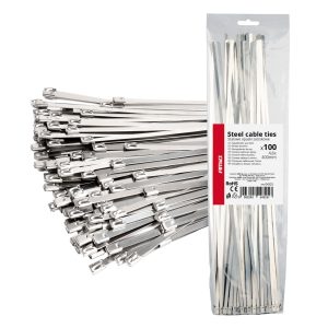 Amio - ΔΕΜΑΤΙΚΑ/ΔΕΤΙΚΑ ΚΑΛΩΔΙΩΝ TIE WRAP (ΤΑΙΡΑΠ) ΜΕΤΑΛΛΙΚΑ 4,6 x 400mm - 100 ΤΕΜ. (04325/AM)