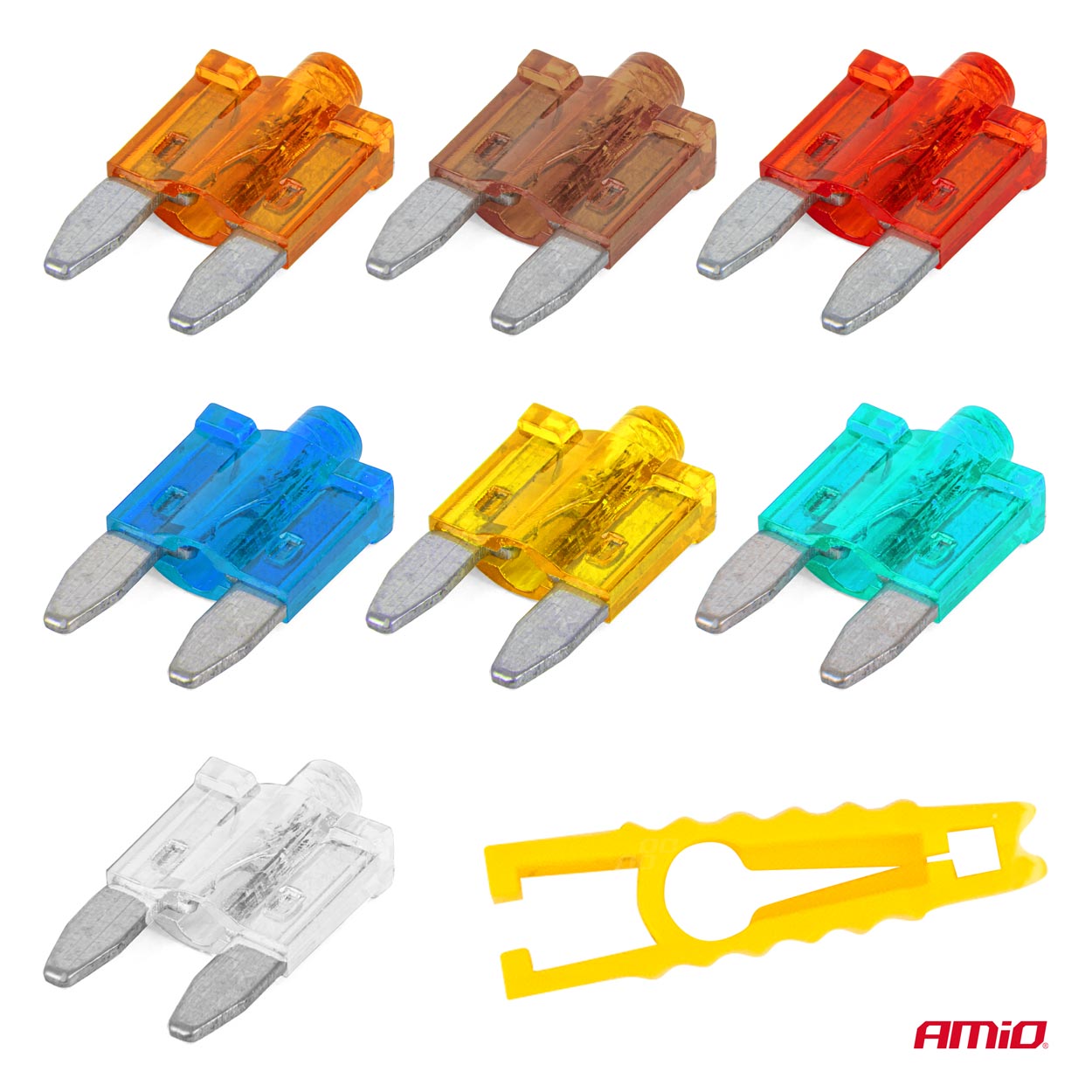 Εικόνα 3 από 6 — Amio – Ασφάλειες Mini Blade (Μαχαιρωτές) με LED Ένδειξη Καμένης Ασφάλειας & Εργαλείο Αφαίρεσης για Άμεσο Έλεγχο Ηλεκτρικού Κυκλώματος OE – 10 Τεμ. (04340/AM)