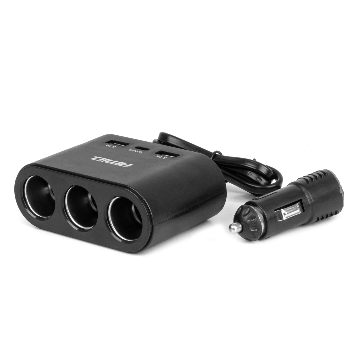 Εικόνα 1 από 6 — Amio – ΑΝΤΑΠΤΟΡΑΣ ΑΝΑΠΤΗΡΑ 12/24V 120W ΜΑΥΡΟΣ/3 ΘΕΣΕΙΣ/2xUSB-A+1xUSB-C ΤΑΧΕΙΑΣ ΦΟΡΤΙΣΗΣ/ΚΑΛΩΔΙΟ 70cm – 1 Τεμ. (04361/AM)