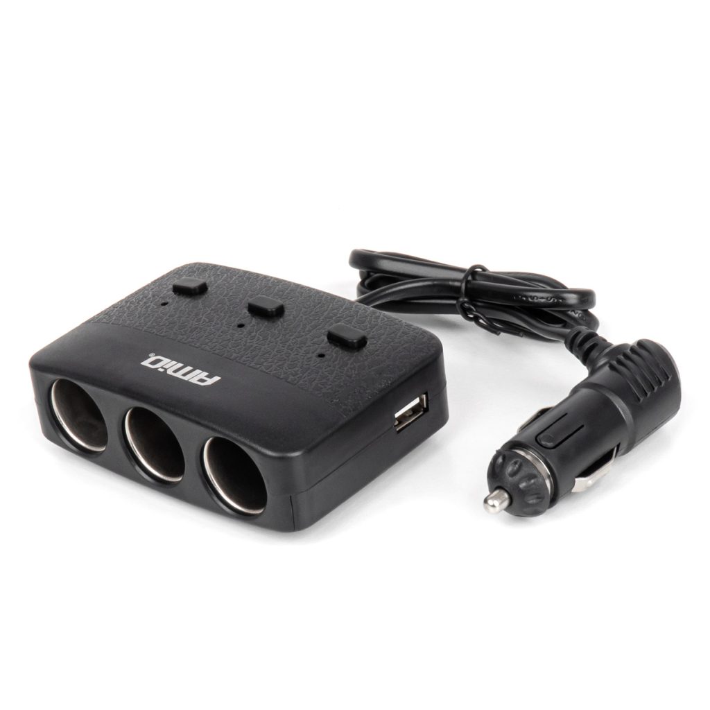 Εικόνα 1 από 7 — Amio – ΑΝΤΑΠΤΟΡΑΣ ΑΝΑΠΤΗΡΑ 12/24V 100W ΜΑΥΡΟΣ/3 ΘΕΣΕΙΣ/2xUSB-A /ΚΟΥΜΠΙ ON-OFF/ΕΝΔΕΙΞΗ LED/ΚΑΛΩΔΙΟ 70cm – 1 Τεμ. (04363/AM)
