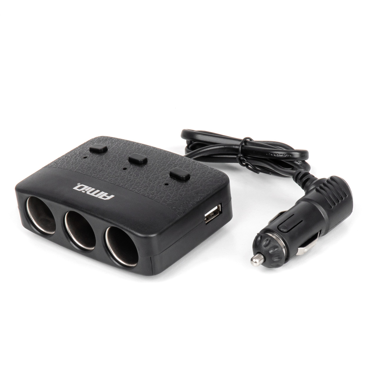Εικόνα 1 από 7 — Amio – ΑΝΤΑΠΤΟΡΑΣ ΑΝΑΠΤΗΡΑ 12/24V 100W ΜΑΥΡΟΣ/3 ΘΕΣΕΙΣ/2xUSB-A /ΚΟΥΜΠΙ ON-OFF/ΕΝΔΕΙΞΗ LED/ΚΑΛΩΔΙΟ 70cm – 1 Τεμ. (04363/AM)
