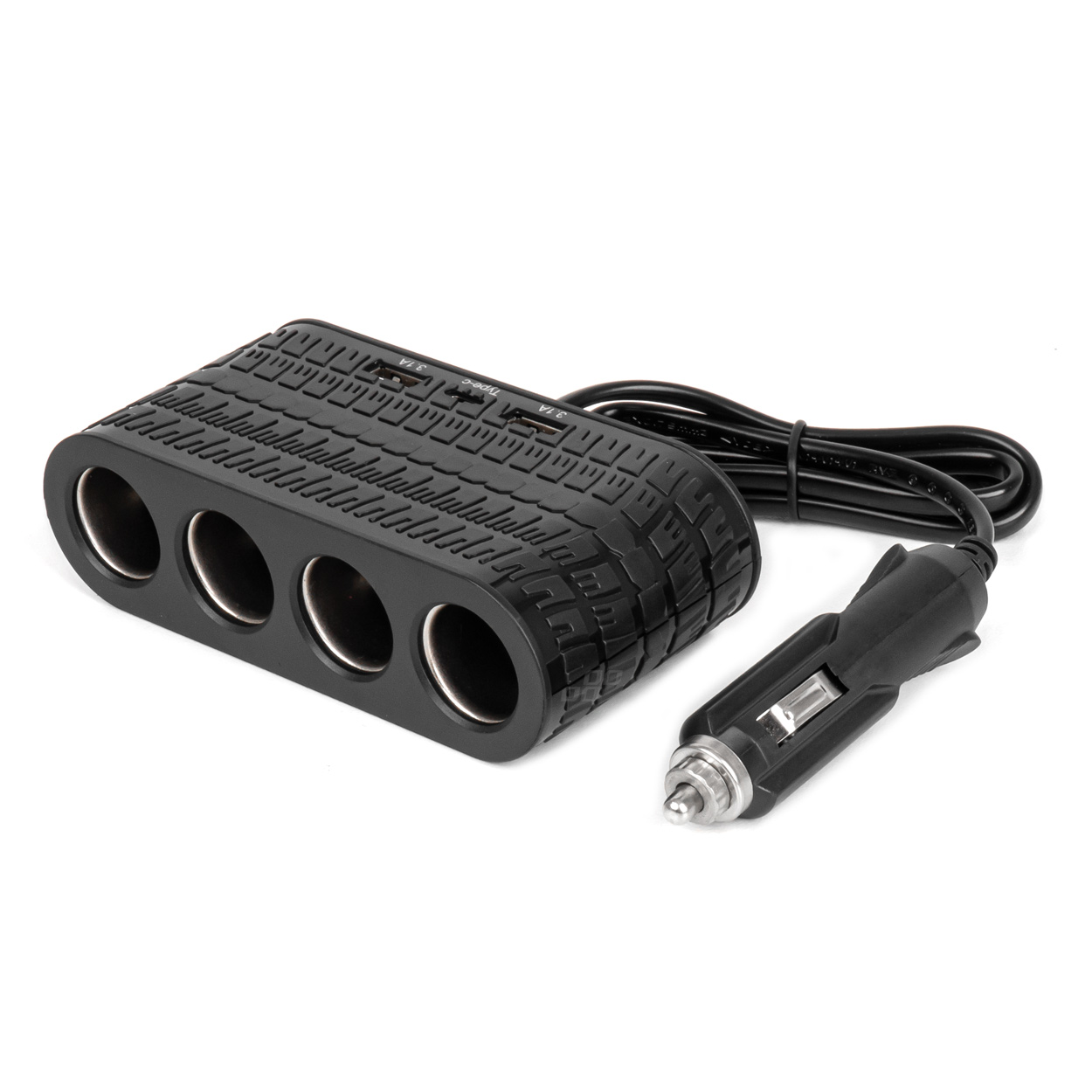 Εικόνα 1 από 7 — Amio – ΑΝΤΑΠΤΟΡΑΣ ΑΝΑΠΤΗΡΑ 12/24V 120W ΜΑΥΡΟΣ – 4 ΘΕΣΕΙΣ – 2xUSB-A + 1xUSB-C – ΚΑΛΩΔΙΟ 80cm – 1 Τεμ. (04367/AM)