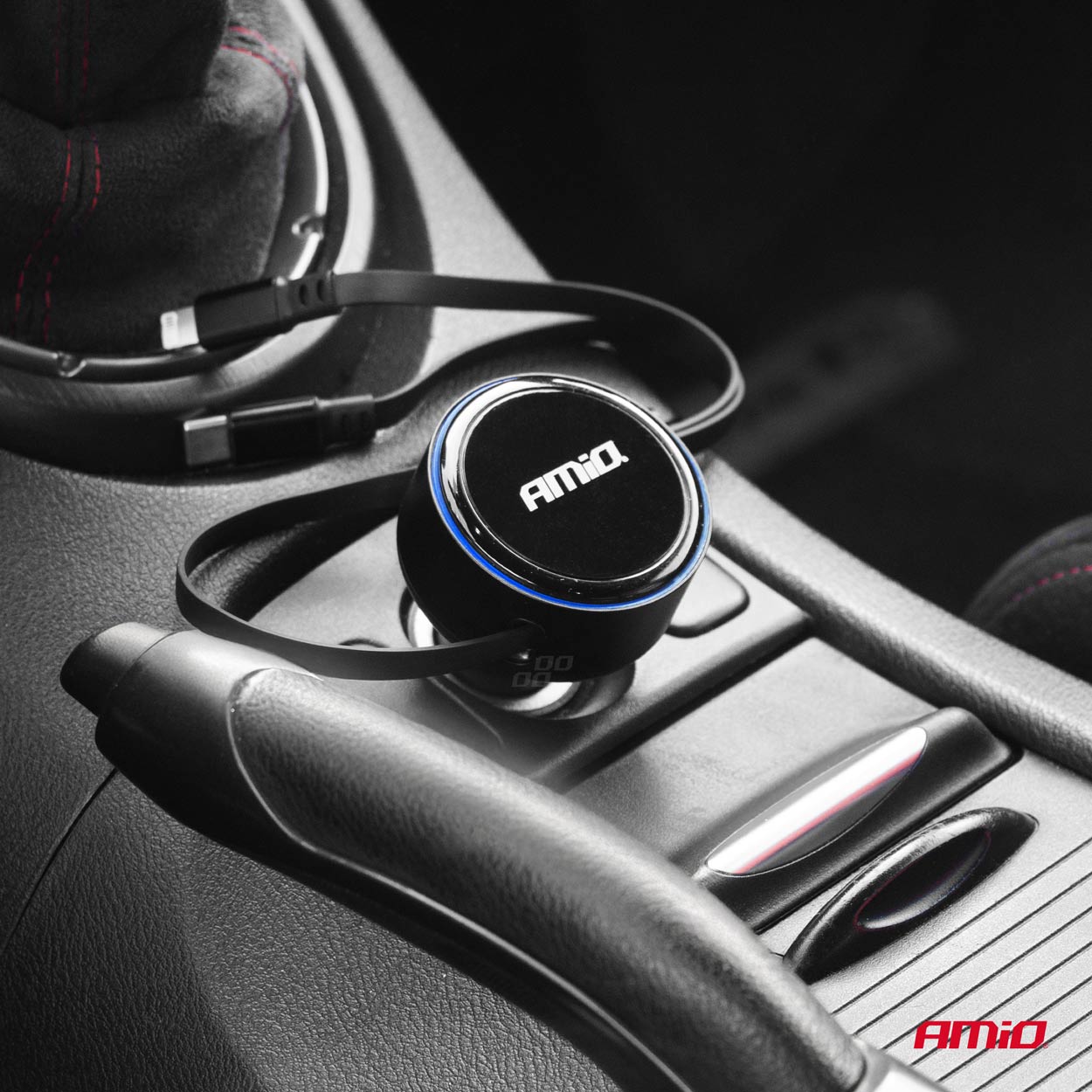 Εικόνα 2 από 5 — Amio – ΦΟΡΤΙΣΤΗΣ ΑΝΑΠΤΗΡΑ 12/24V ΜΕ 1ΘΥΡΑ USB-C 60W ΤΑΧΕΙΑΣ ΦΟΡΤΙΣΗΣ ΜΕ ΕΝΣΩΜΑΤΩΜΕΝΟ ΚΑΛΩΔΙΟ USB C+APPLE LIGHTING – 1 Τεμ. (04370/AM)