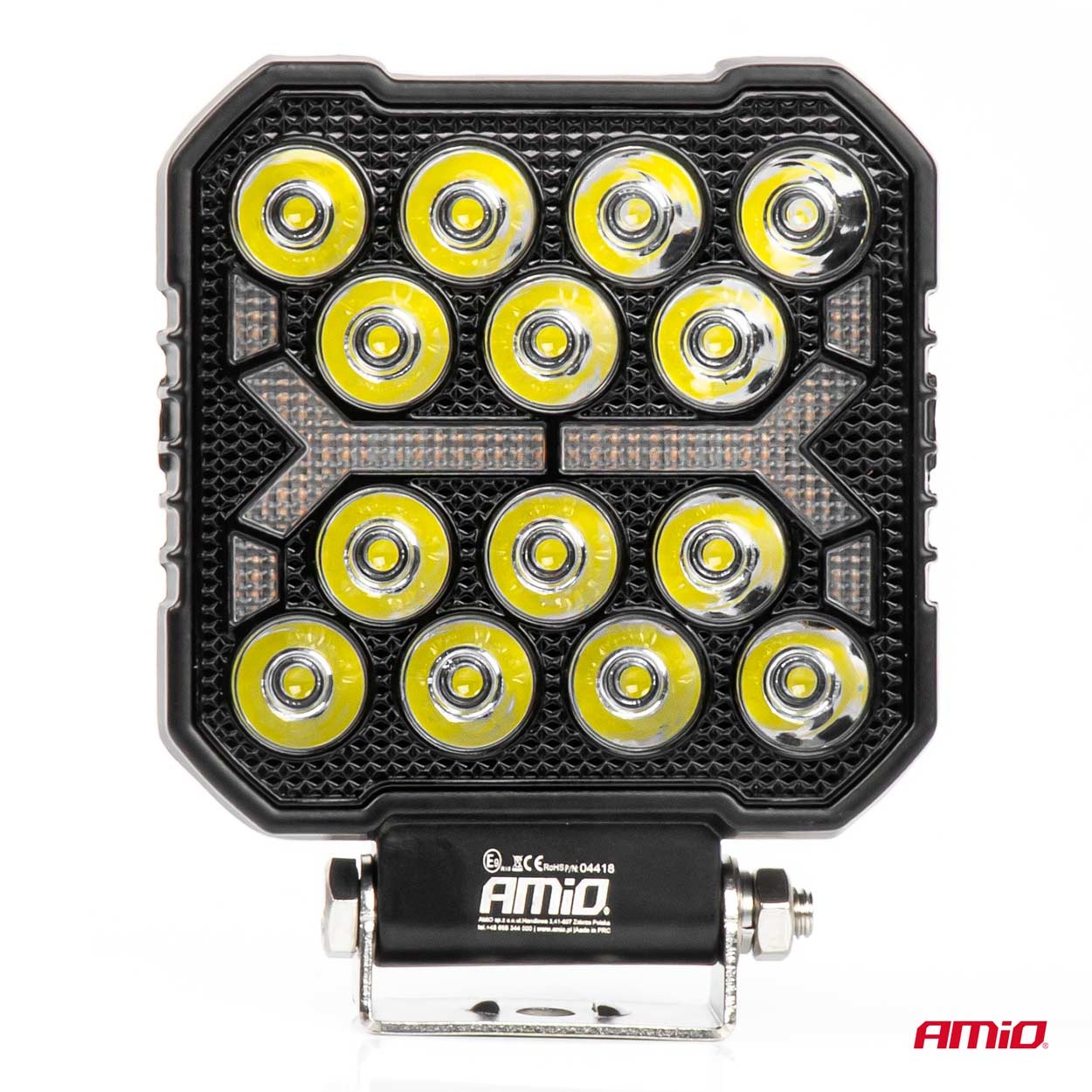 Εικόνα 6 από 8 — Amio – LED Λάμπα Εργασίας 42W 4200lm 6500K με Προειδοποιητικό Φως (Λευκό + Κίτρινο) – 9–36V Spot Αλουμινένια – 1 τεμ. – (04418/AM)