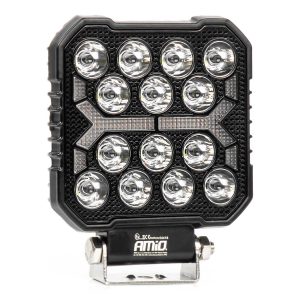 Amio - LED Λάμπα Εργασίας 42W 4200lm 6500K με Προειδοποιητικό Φως (Λευκό + Κίτρινο) – 9–36V Spot Αλουμινένια - 1 τεμ. - (04418/AM)