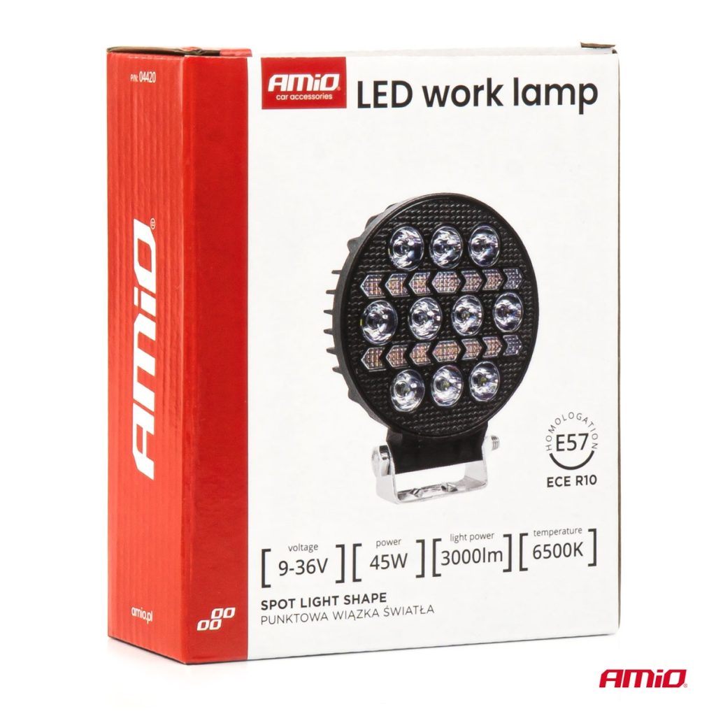 Εικόνα 8 από 8 — Amio – Προβολέας Εργασίας LED AWL76 45W 3000lm 6500K με Λευκό + Κίτρινο φώς προειδοποίησης  9/36V – 1 τεμ. (04420/AM)
