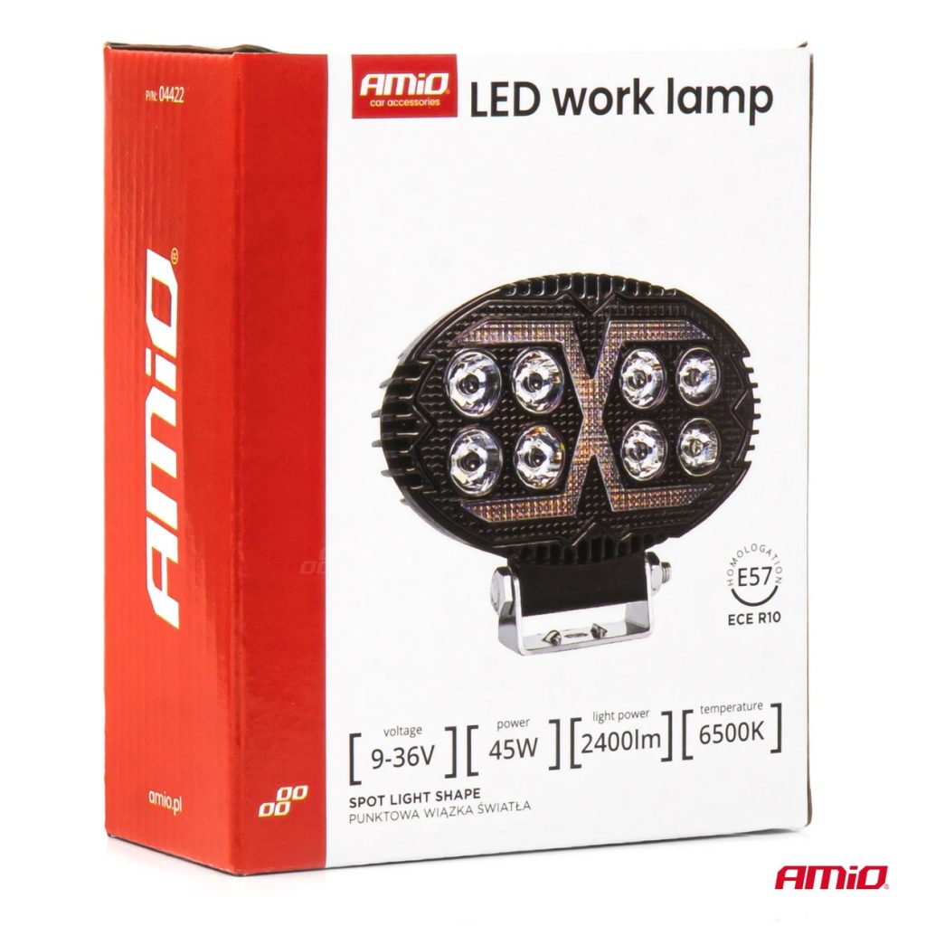 Εικόνα 6 από 6 — Amio – Προβολέας Εργασίας LED AWL78 SPOT 45W 2400lm 6500K με Λευκό + Κίτρινο φώς προειδοποίησης  9/36V – 1 τεμ. (04422/AM)