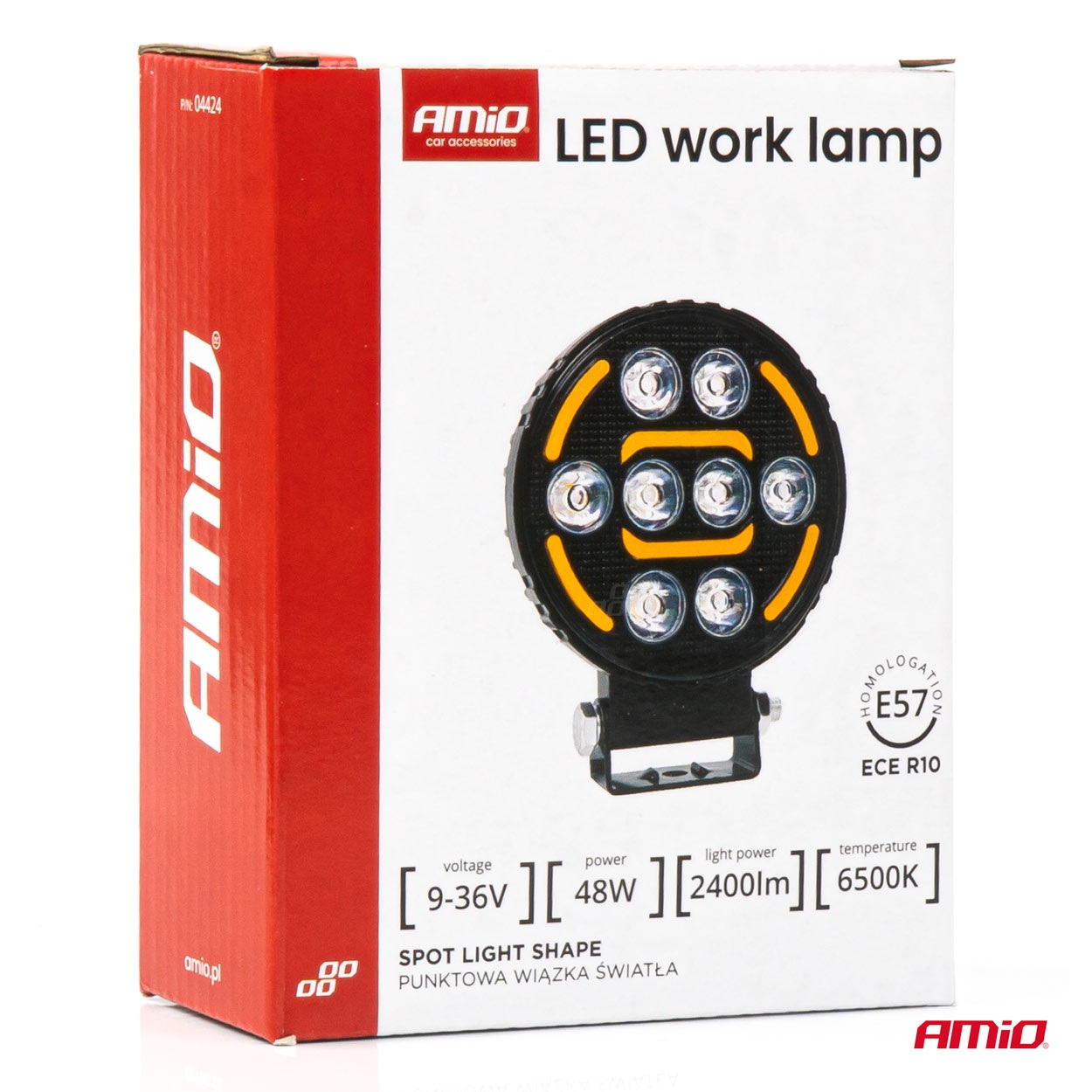 Εικόνα 9 από 9 — Amio – Προβολέας Εργασίας LED AWL80 SPOT 48W 2400lm με Λευκό + Κίτρινο φώς προειδοποίησης  9/36V – 1 τεμ. (04424/AM)