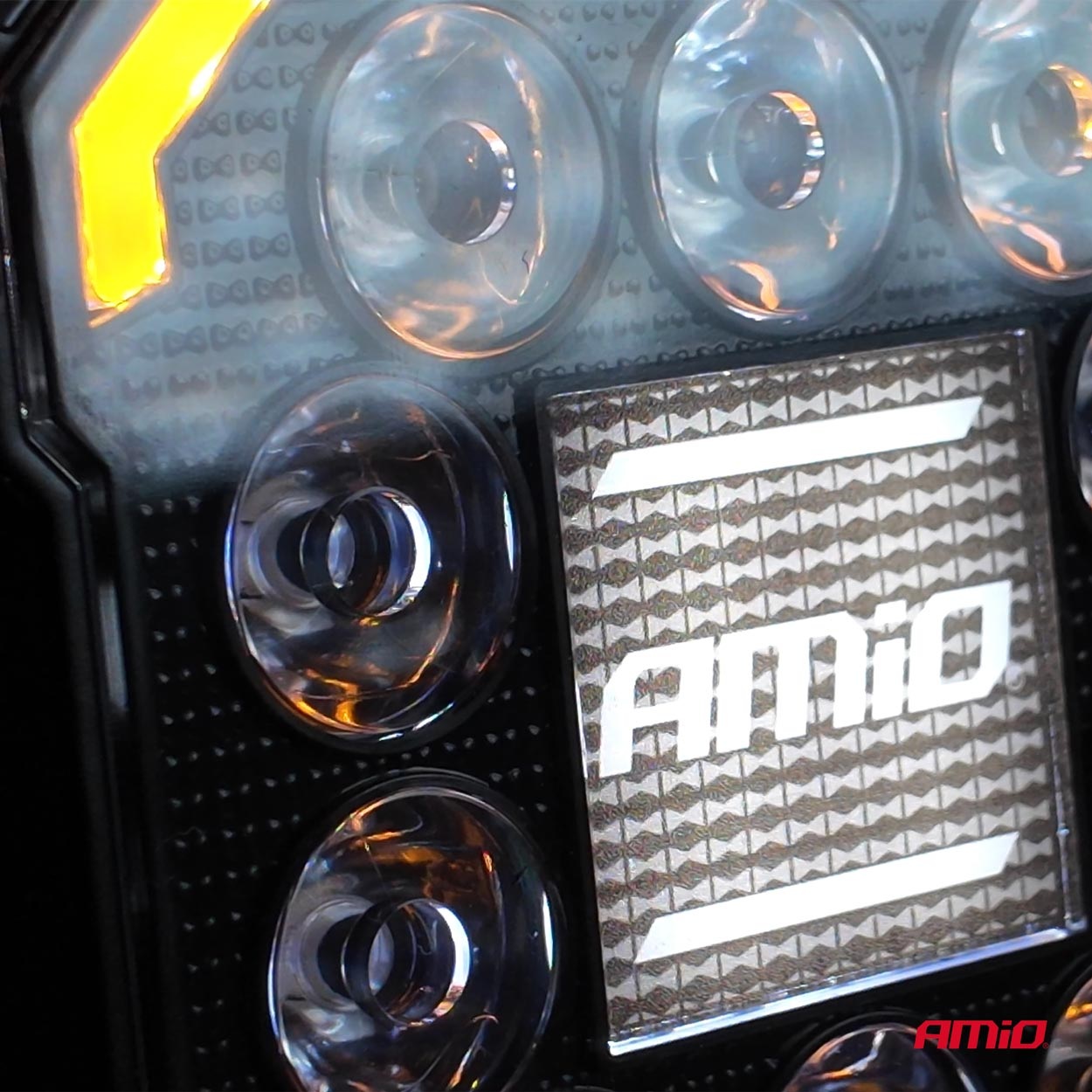 Εικόνα 3 από 10 — Amio – Προβολέας Εργασίας LED AWL81 SPOT 48W 3000lm 6500K με Κίτρινο φώς προειδοποίησης & φωτιζόμενο Logo – 1 τεμ. (04425/AM)