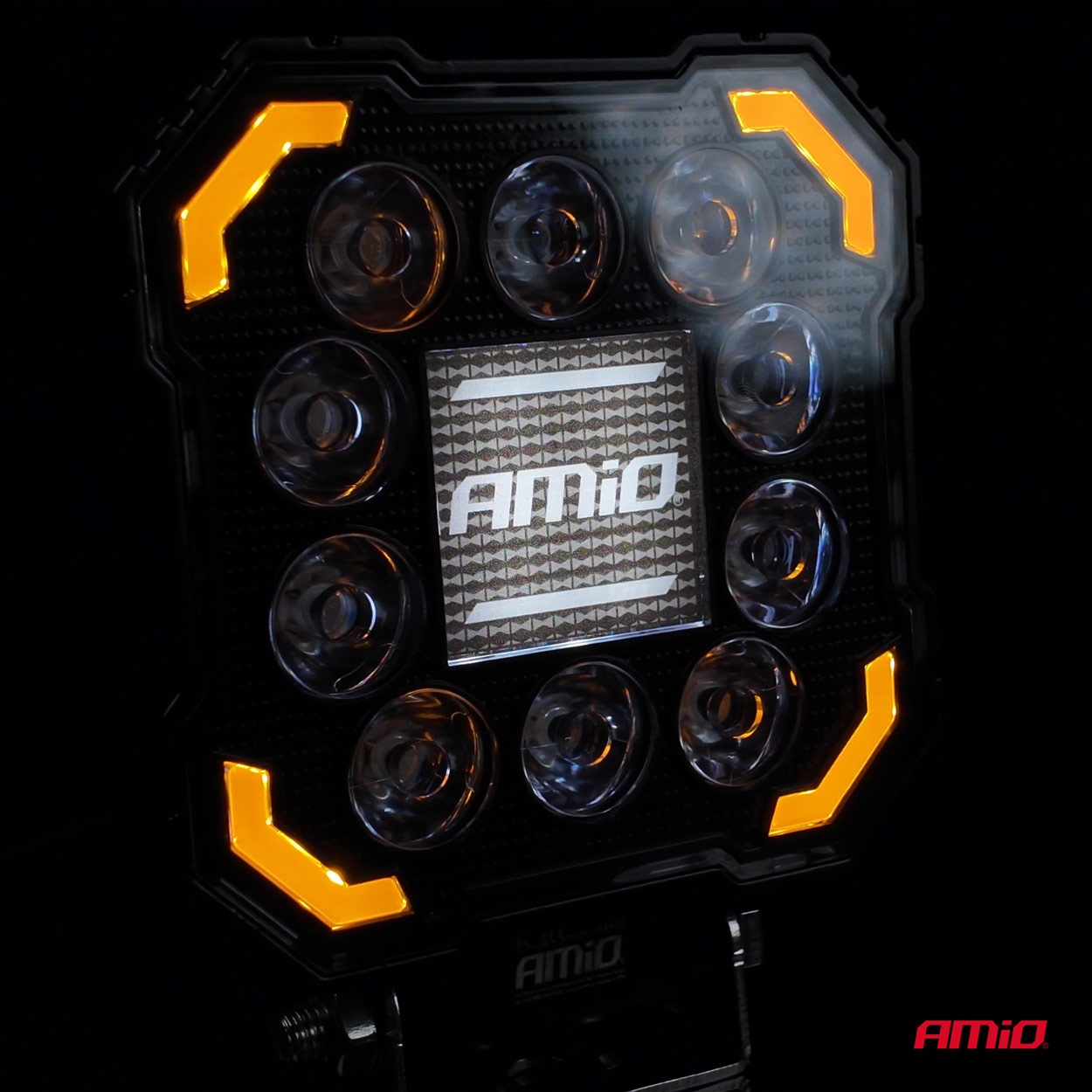 Εικόνα 5 από 10 — Amio – Προβολέας Εργασίας LED AWL81 SPOT 48W 3000lm 6500K με Κίτρινο φώς προειδοποίησης & φωτιζόμενο Logo – 1 τεμ. (04425/AM)