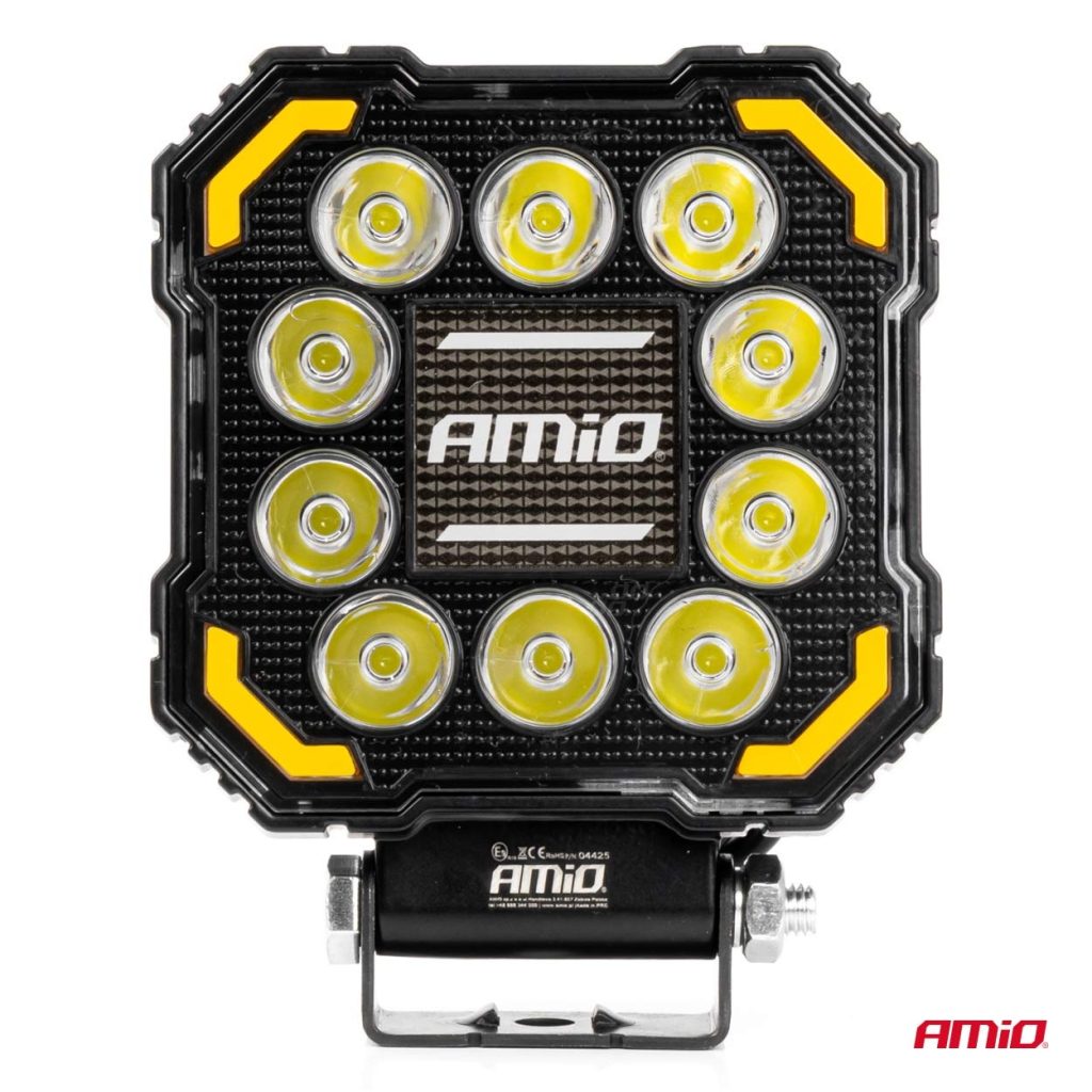 Εικόνα 6 από 10 — Amio – Προβολέας Εργασίας LED AWL81 SPOT 48W 3000lm 6500K με Κίτρινο φώς προειδοποίησης & φωτιζόμενο Logo – 1 τεμ. (04425/AM)
