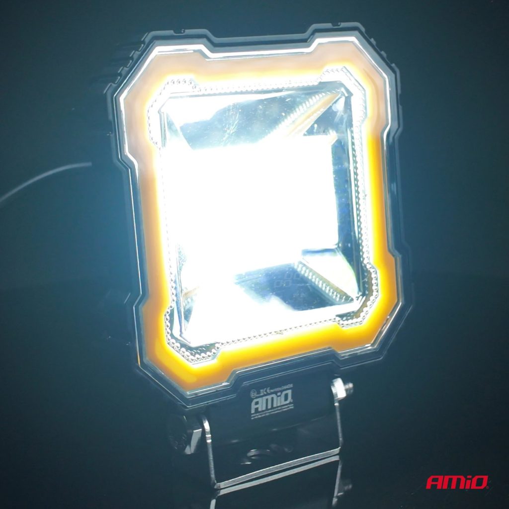 Εικόνα 5 από 10 — Amio – Προβολέας Εργασίας LED AWL82 FLOOD 48W 3600lm 6500K με σταθερή Κίτρινη LED μπάρα – 9–36V – 1 τεμ. (04426/AM)