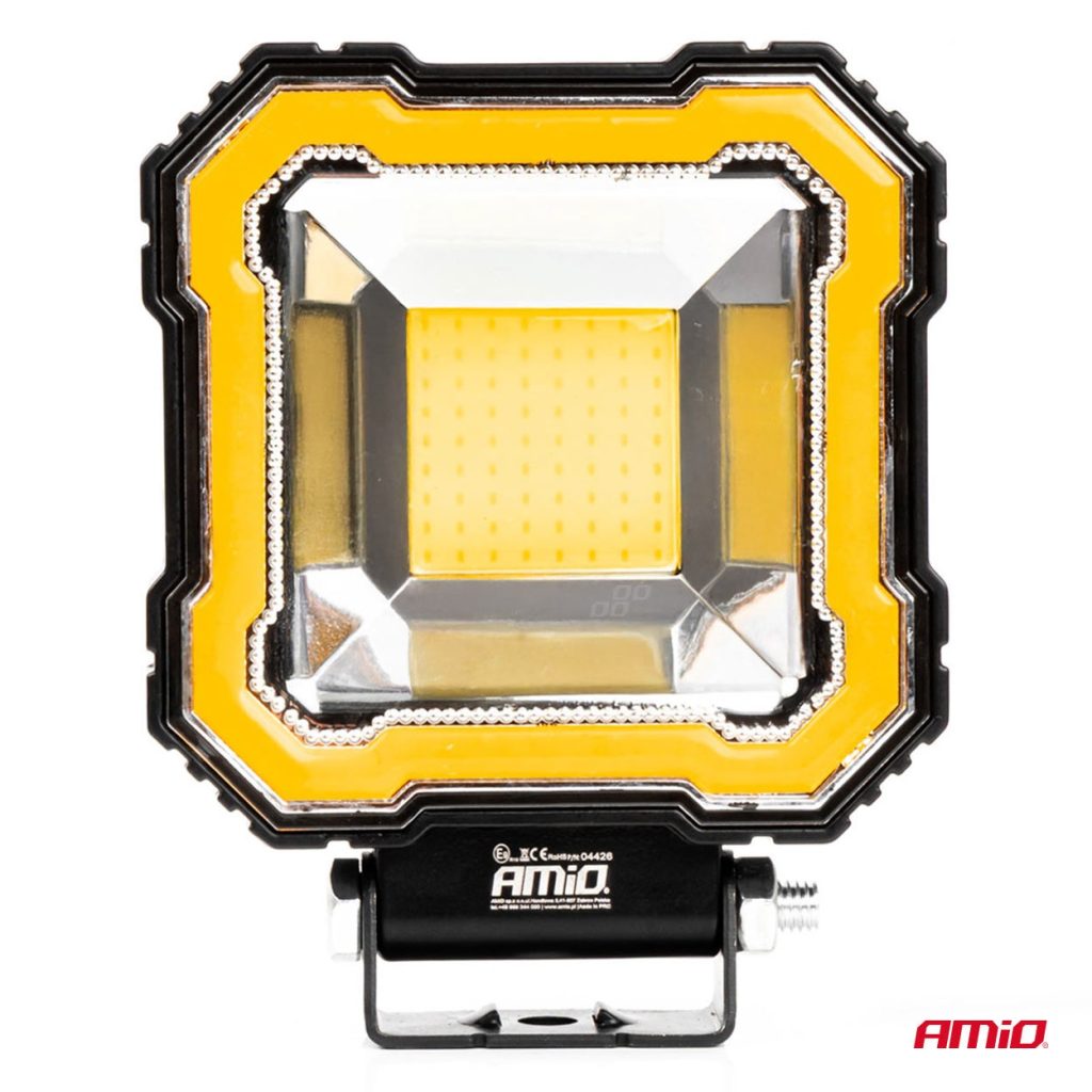 Εικόνα 6 από 10 — Amio – Προβολέας Εργασίας LED AWL82 FLOOD 48W 3600lm 6500K με σταθερή Κίτρινη LED μπάρα – 9–36V – 1 τεμ. (04426/AM)