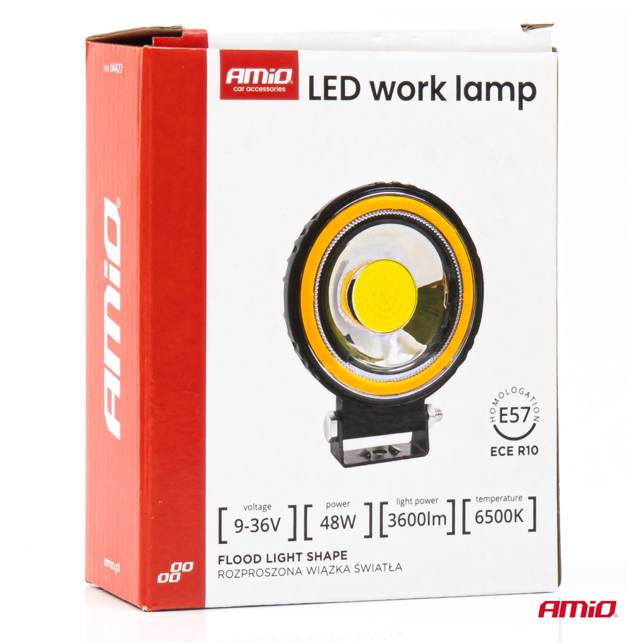Εικόνα 9 από 9 — Amio – Προβολέας Εργασίας LED AWL83 FLOOD 48W 3600lm 6500K με σταθερή Κίτρινη LED μπάρα – 1 τεμ. (04427/AM)