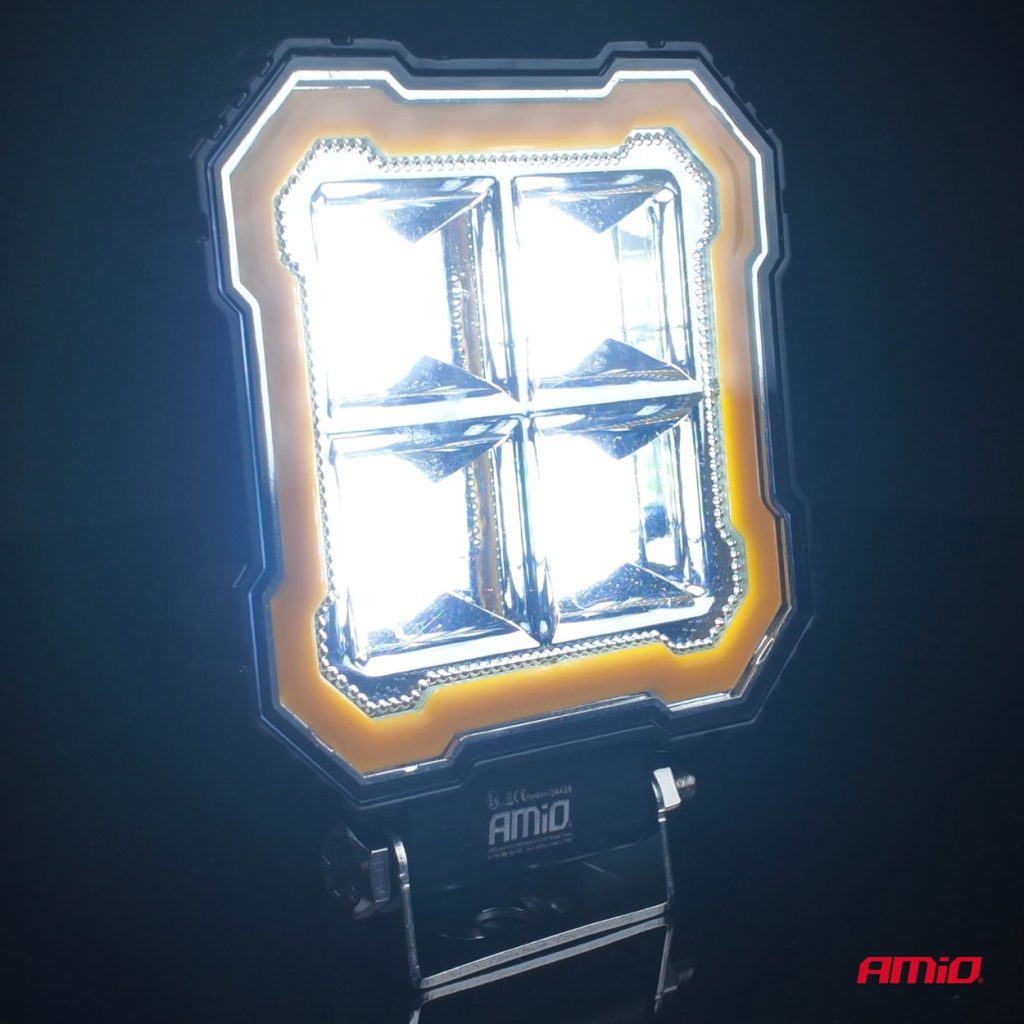 Εικόνα 3 από 9 — Amio – Προβολέας Εργασίας LED AWL84 FLOOD 48W 4800lm 6500K με σταθερή Κίτρινη LED μπάρα – 9–36V – 1 τεμ. (04428/AM)